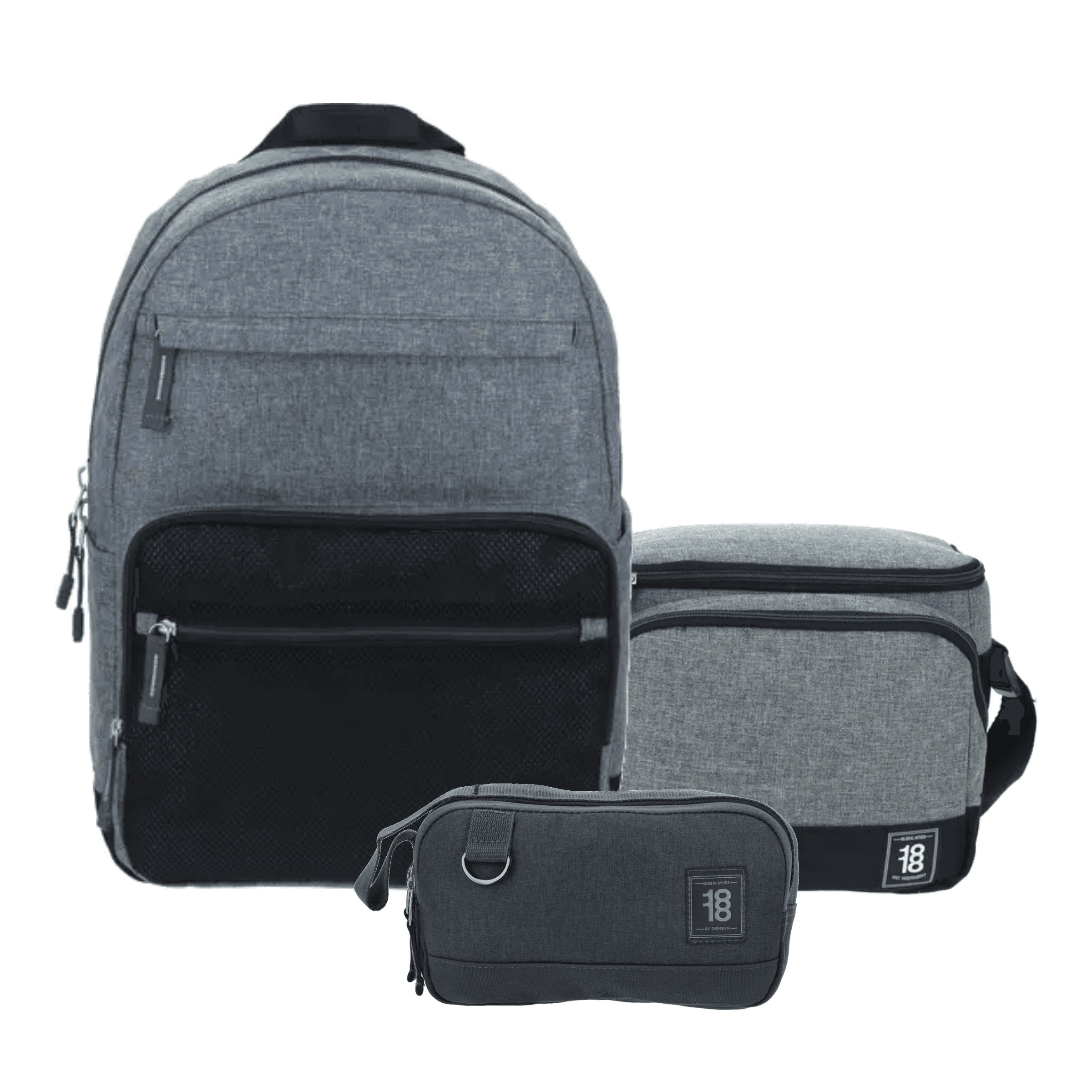 Kit Escolar 1818 by Chenson (Mochila + Lonchera + Lapicera) Gris, modelo 1865731-2-KC3