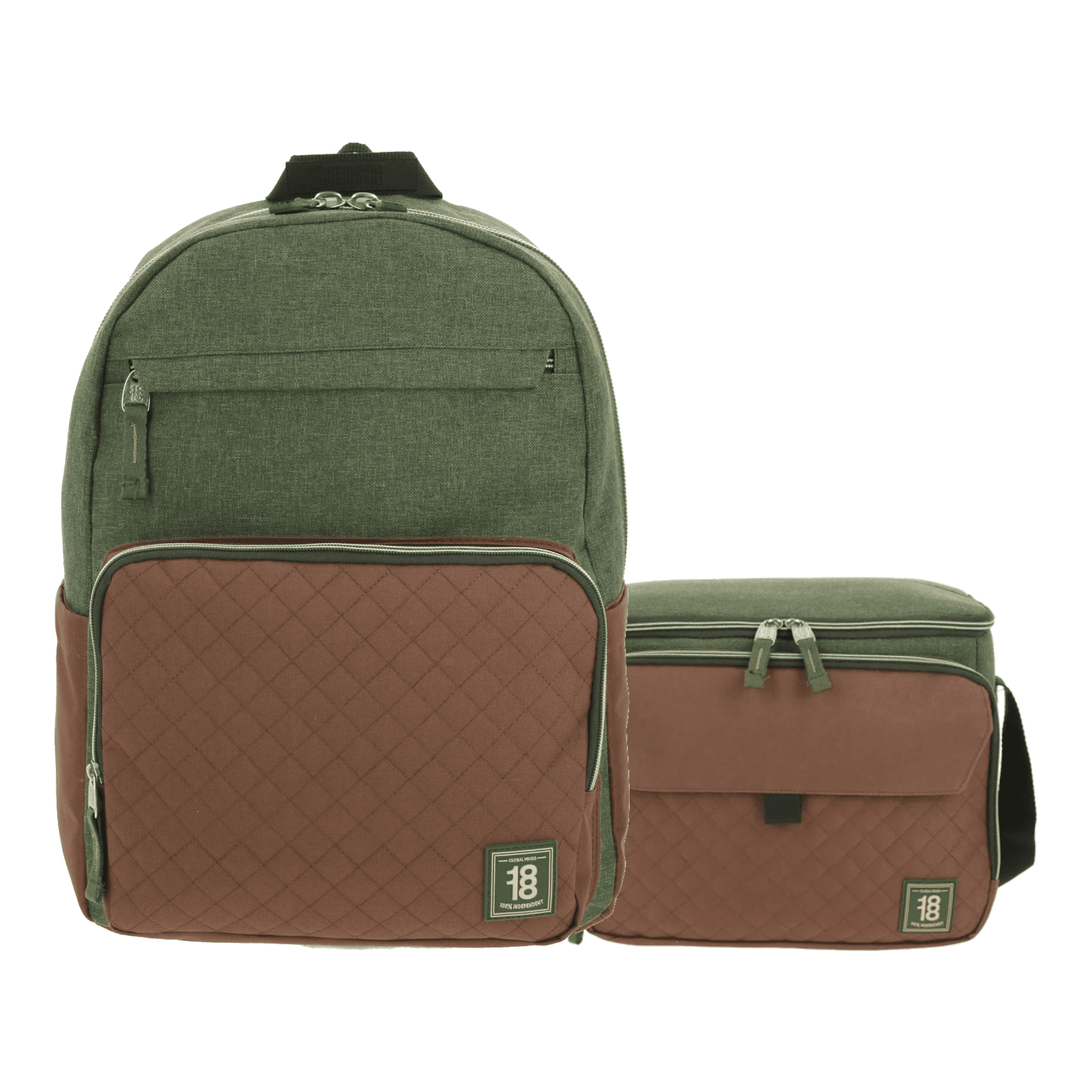 Kit Escolar 1818 by Chenson (Mochila + Lonchera) Verde Seco Juvenil - Modelo 1866373, modelo 1866373-A-KC2O