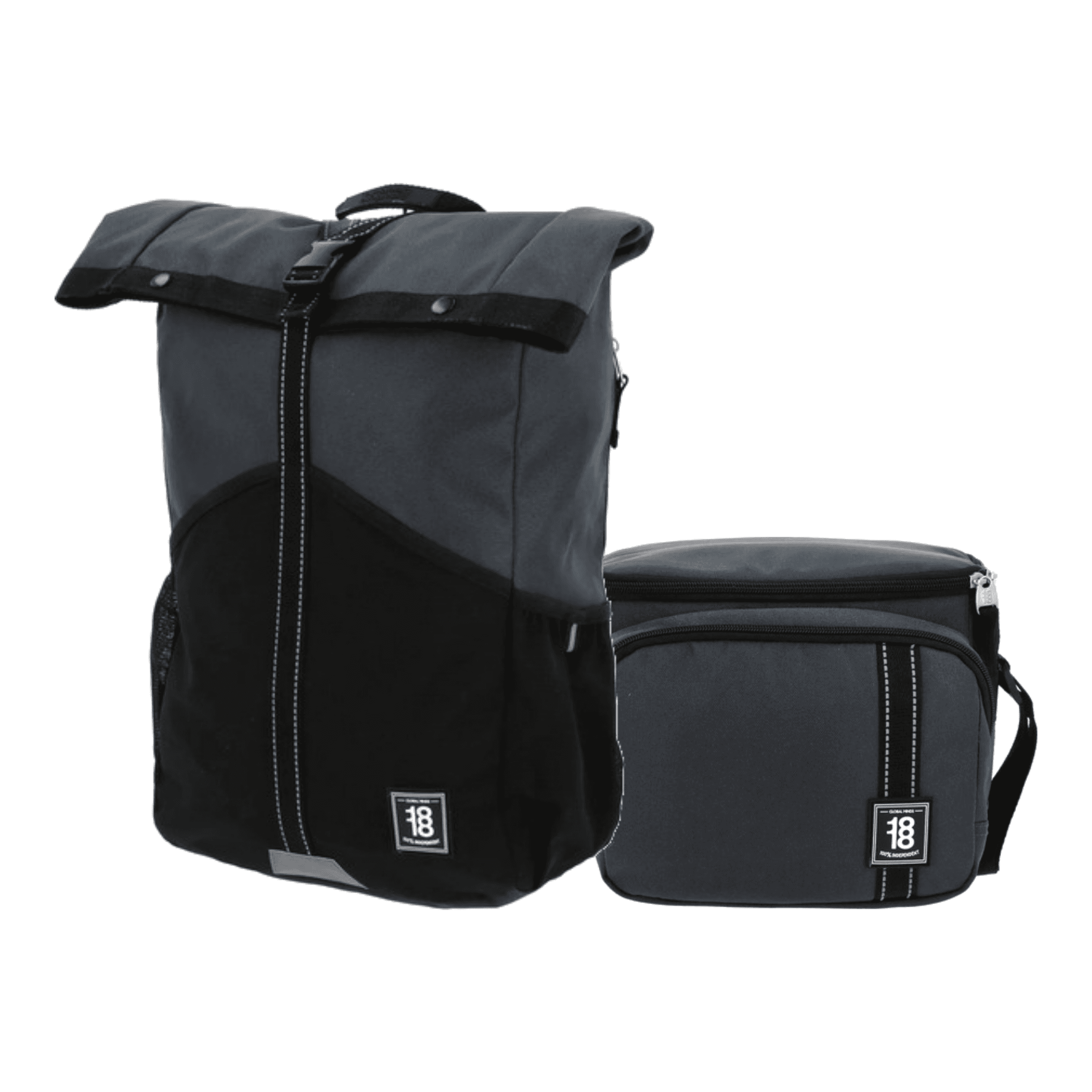 Kit Escolar 1818 by Chenson (Mochila + Lonchera) Negro Juvenil - Modelo 1870247, modelo 1870247-3-KC2O