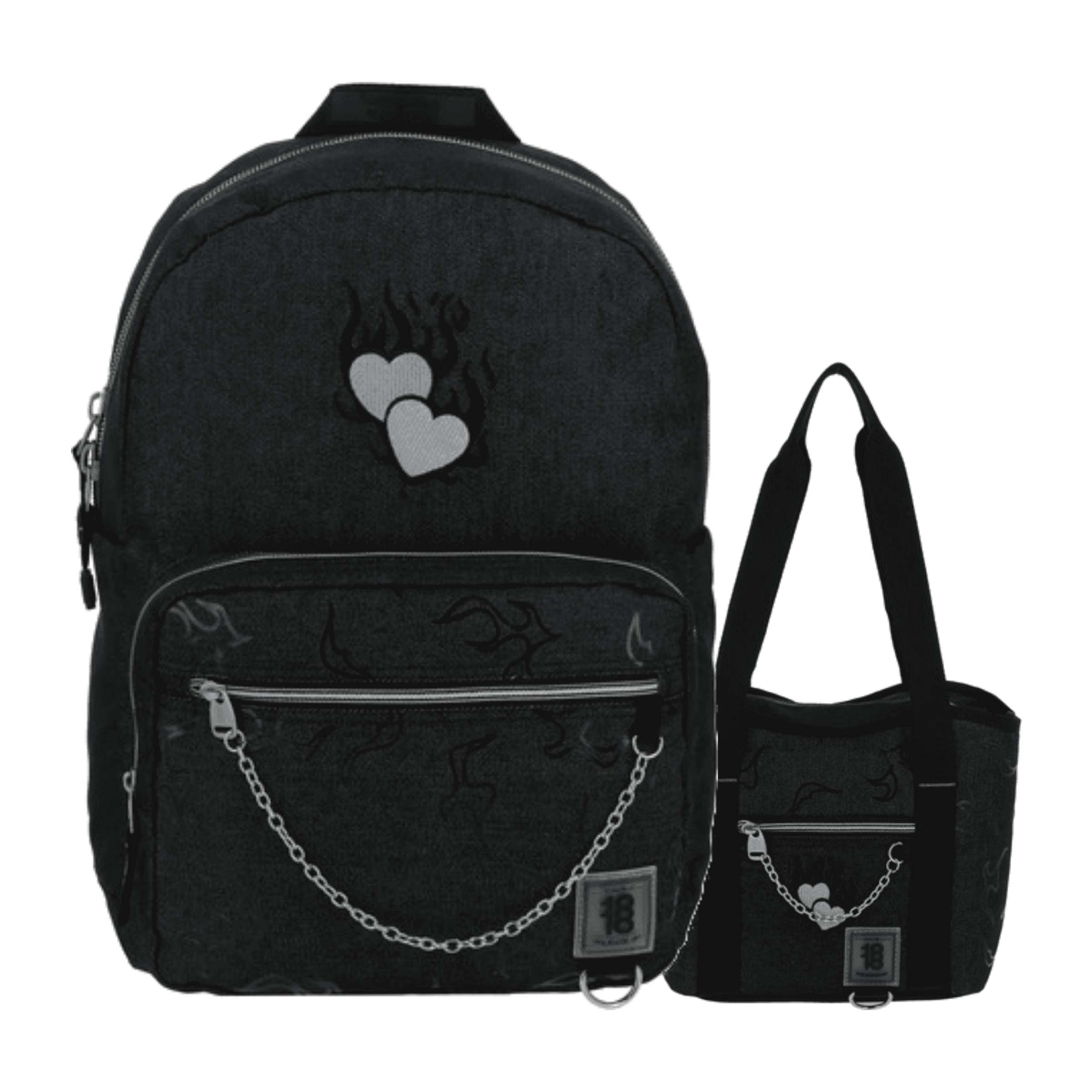 Kit Escolar 1818 by Chenson Mochila + Lonchera Negro Juvenil - Modelo 1870493, modelo 1870493-3-KC2O