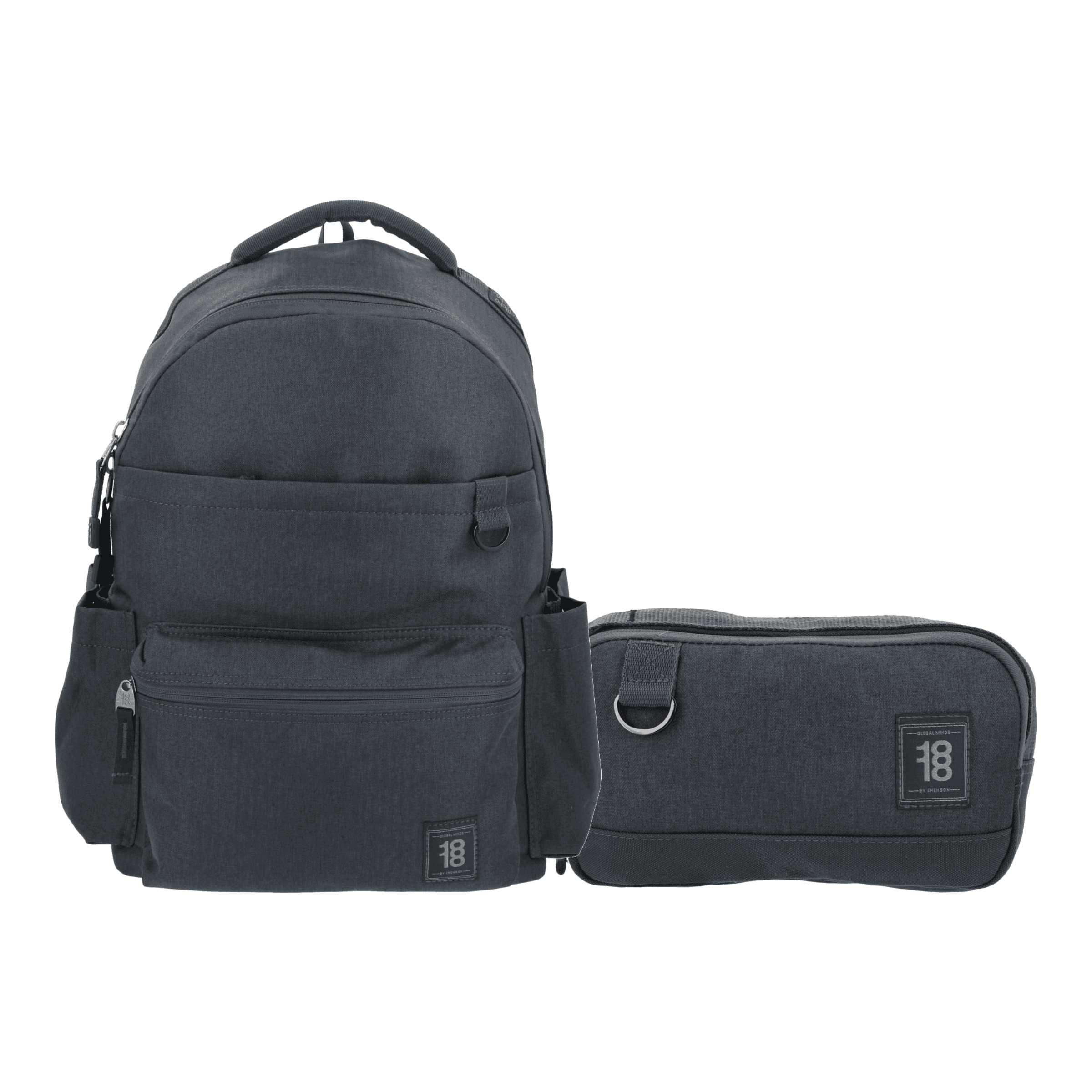 Kit Escolar 1818 by Chenson (Mochila + Lapicera) Gris Juvenil, modelo 1870920-2-KC2A