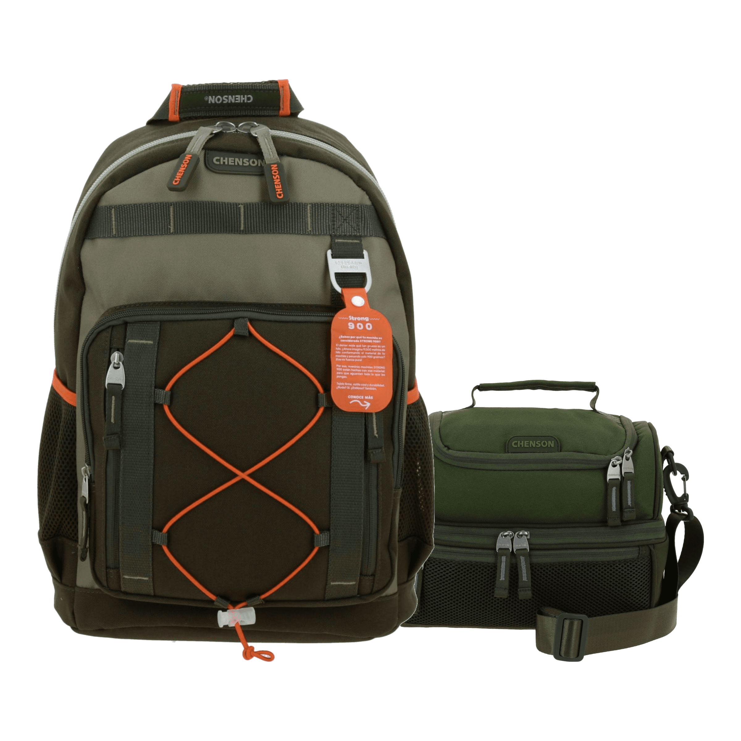 Kit Escolar Chenson Original Mochila + Mochila Verde Seco, modelo CO70907-A-KC2O