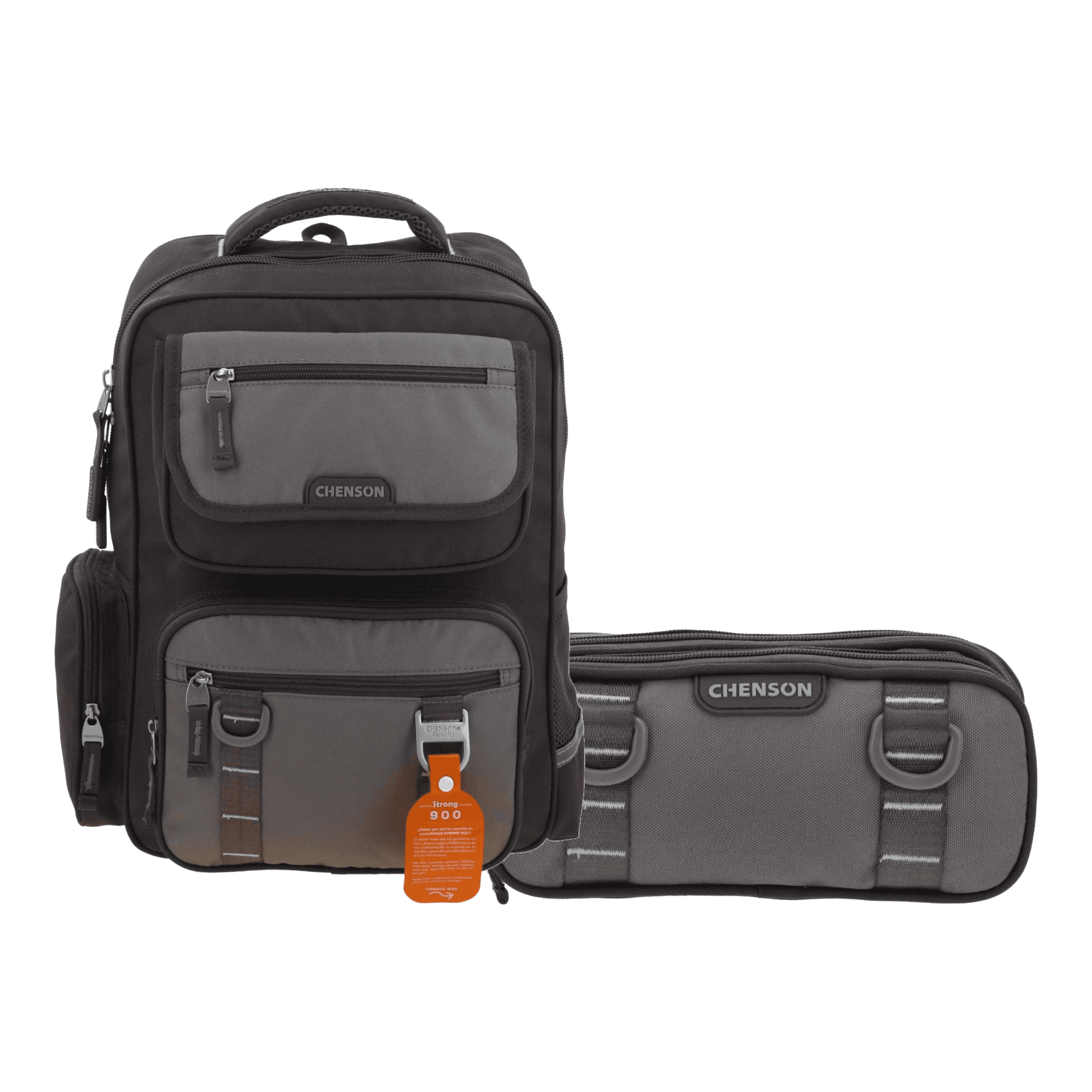 Kit Escolar Chenson Original (Mochila + Lapicera) Gris, modelo CO70911-2-KC2A