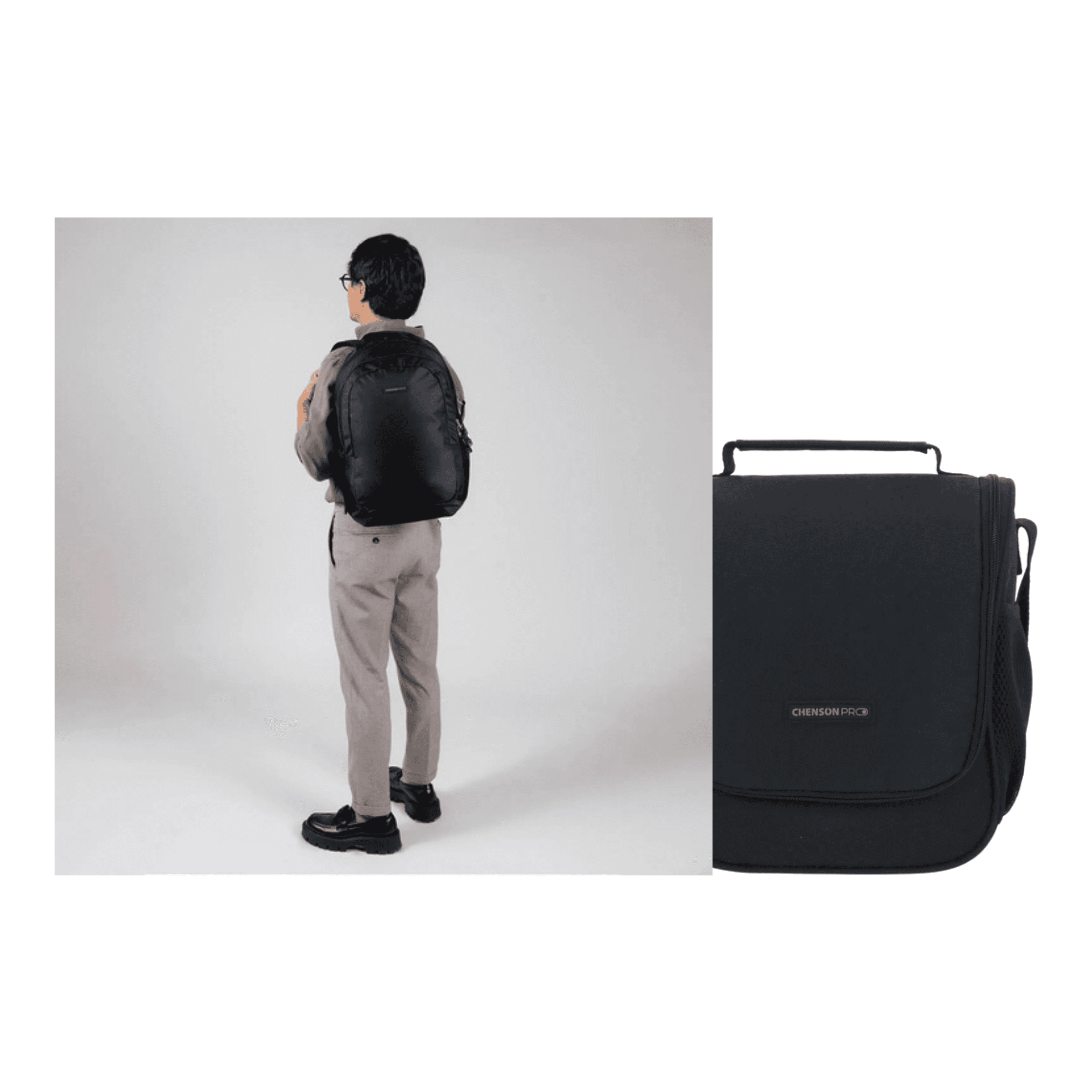 Kit Escolar Chenson Pro (Mochila + Lonchera) Negro - Modelo CP65922, modelo CP65922-3-KC2O