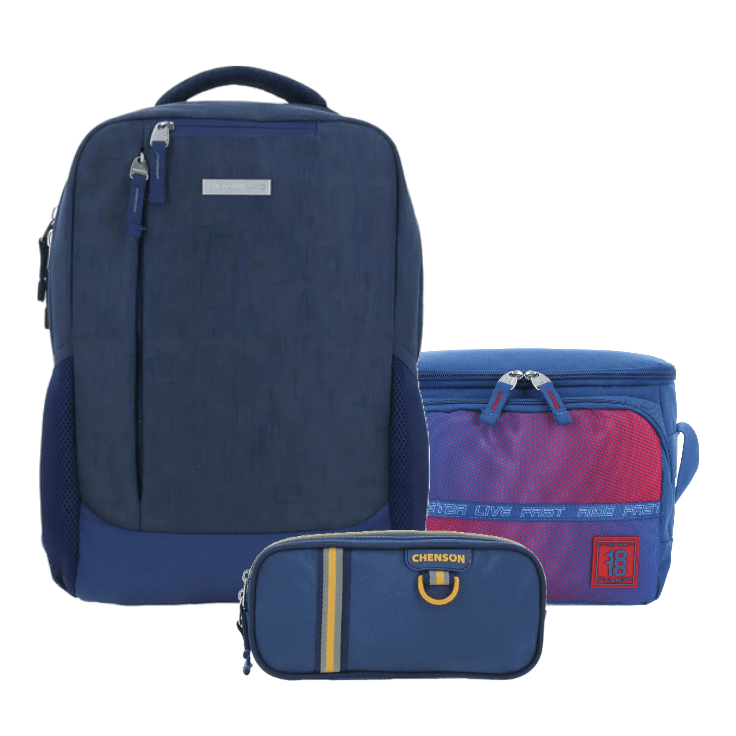 Kit Escolar Chenson Pro (Mochila + Lonchera + Lapicera) Azul - Modelo CP65923, modelo CP65923-9-KC3