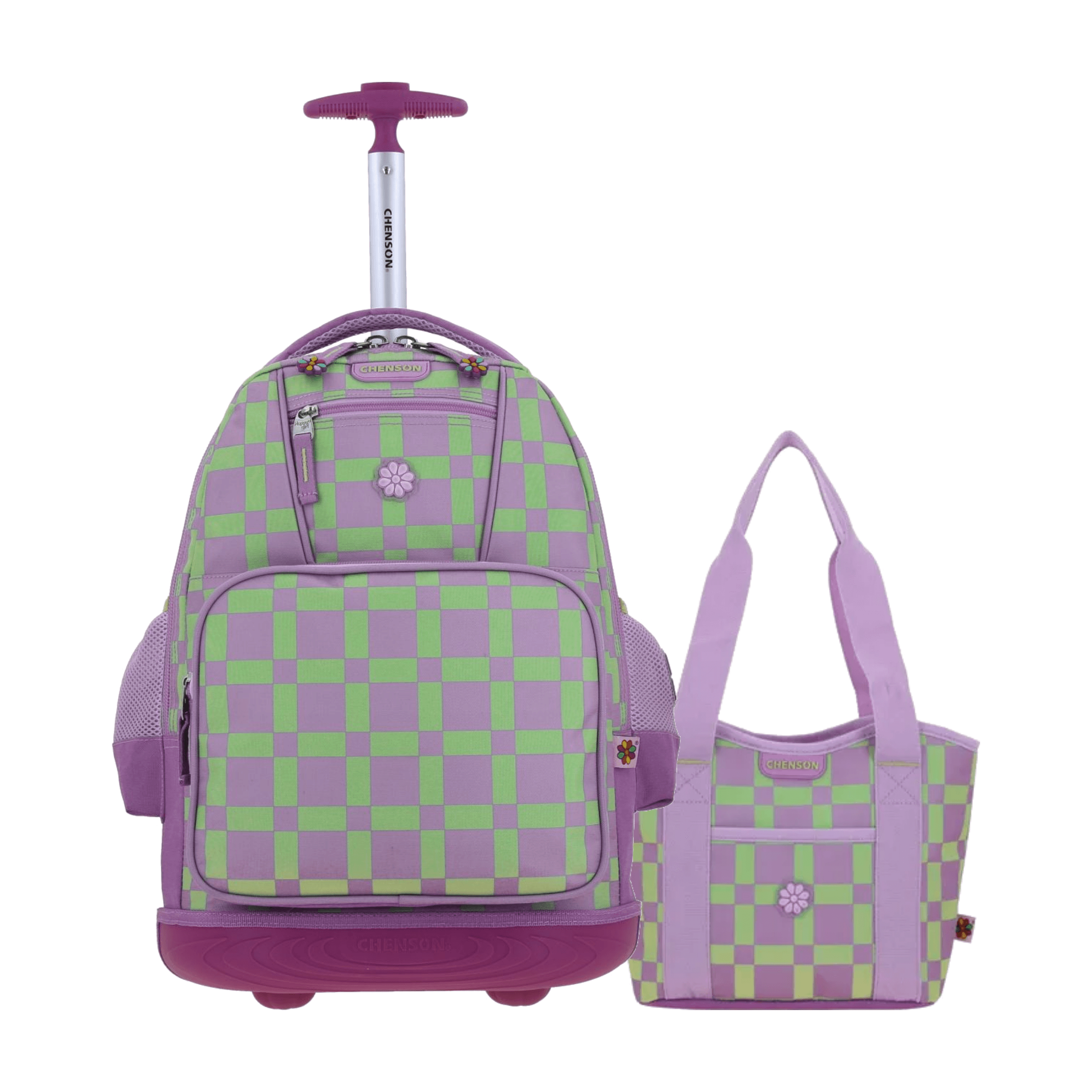 Kit Escolar Happy Girl by Chenson (Mochila con Ruedas + Lonchera) Uva Infantil - Modelo HG66519, modelo HG66519-U-KC2O