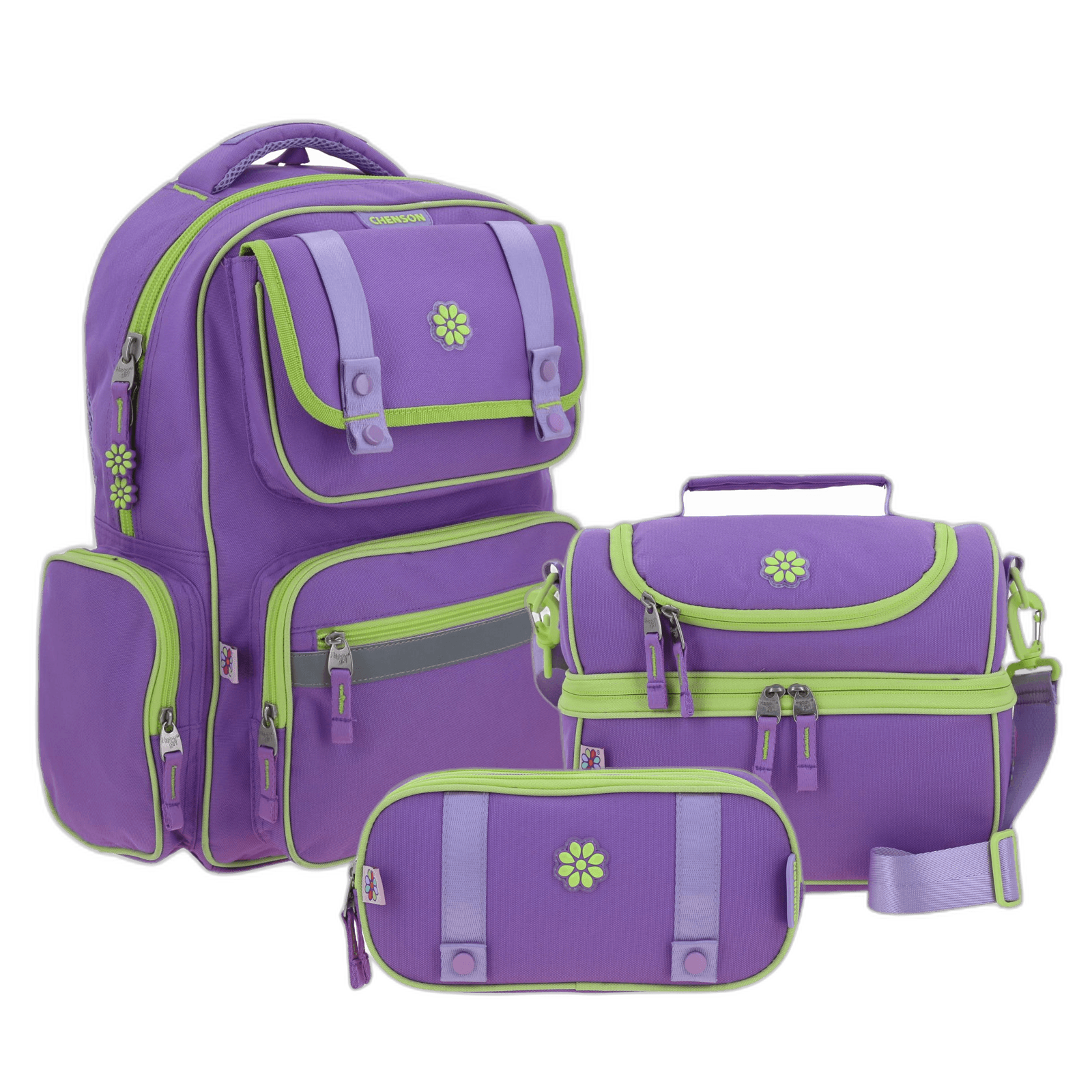 Kit Escolar Happy Girl by Chenson (Mochila + Lonchera + Lapicera) Violeta Infantil, modelo HG70204-V-KC3