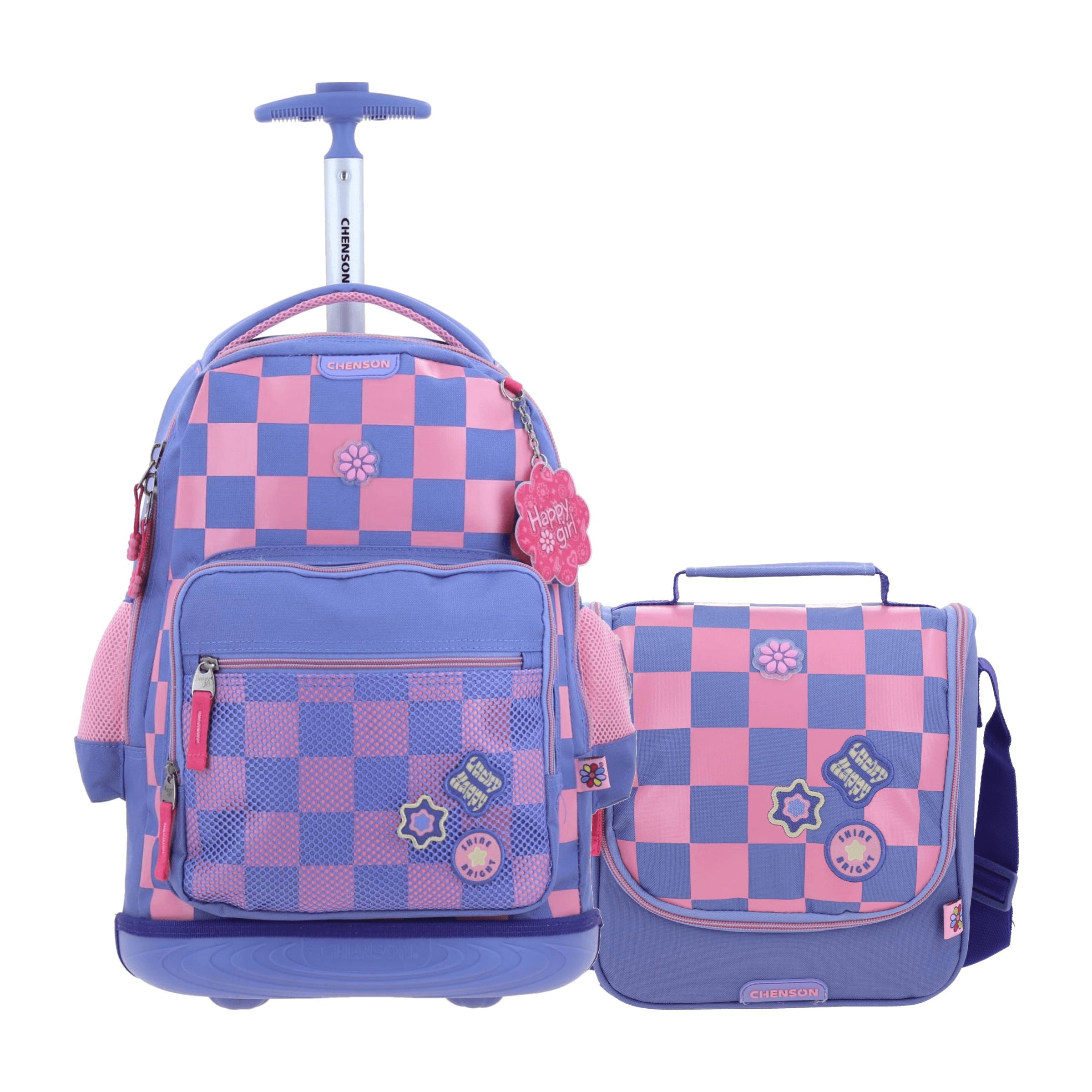 Kit Escolar Happy Girl by Chenson (Mochila con Ruedas + Lonchera) Uva Infantil - Modelo HG70238, modelo HG70238-U-KB2O