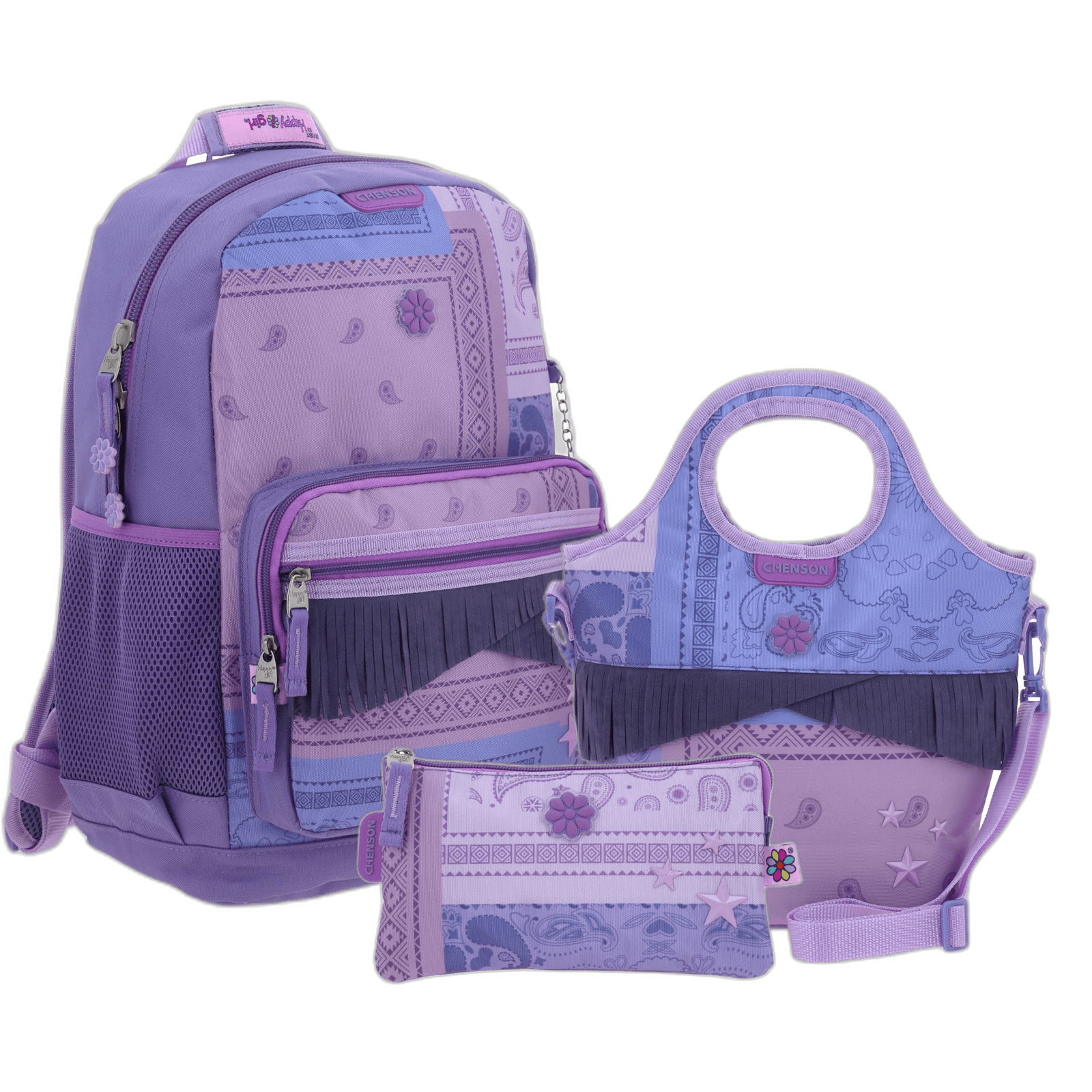 Kit Escolar Happy Girl by Chenson (Mochila + Lonchera + Lapicera) infantil, modelo HG70252-KC3