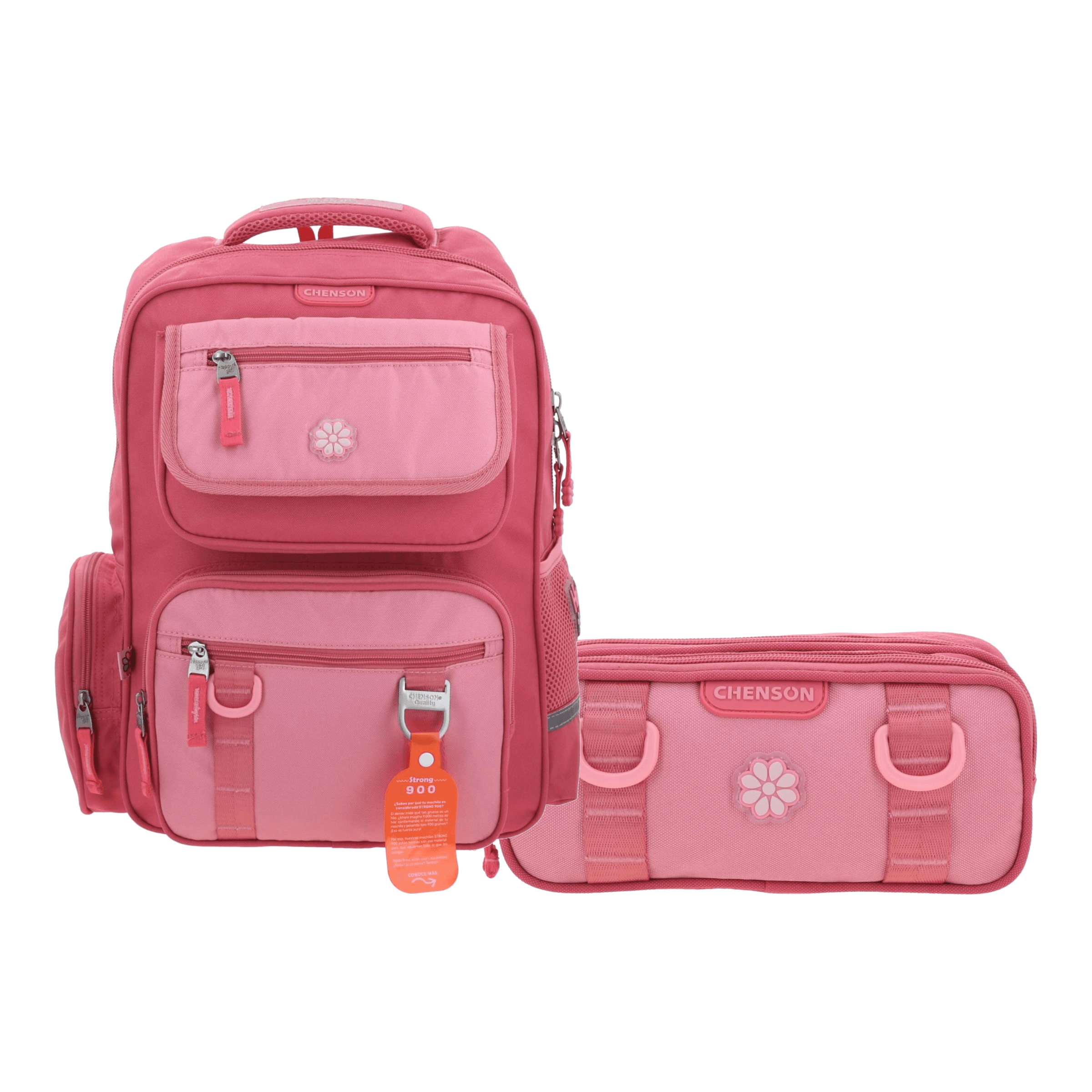 Kit Escolar Happy Girl by Chenson (Mochila + Lapicera) Rosa Infantil - Modelo HG70914, modelo HG70914-P-KC2A