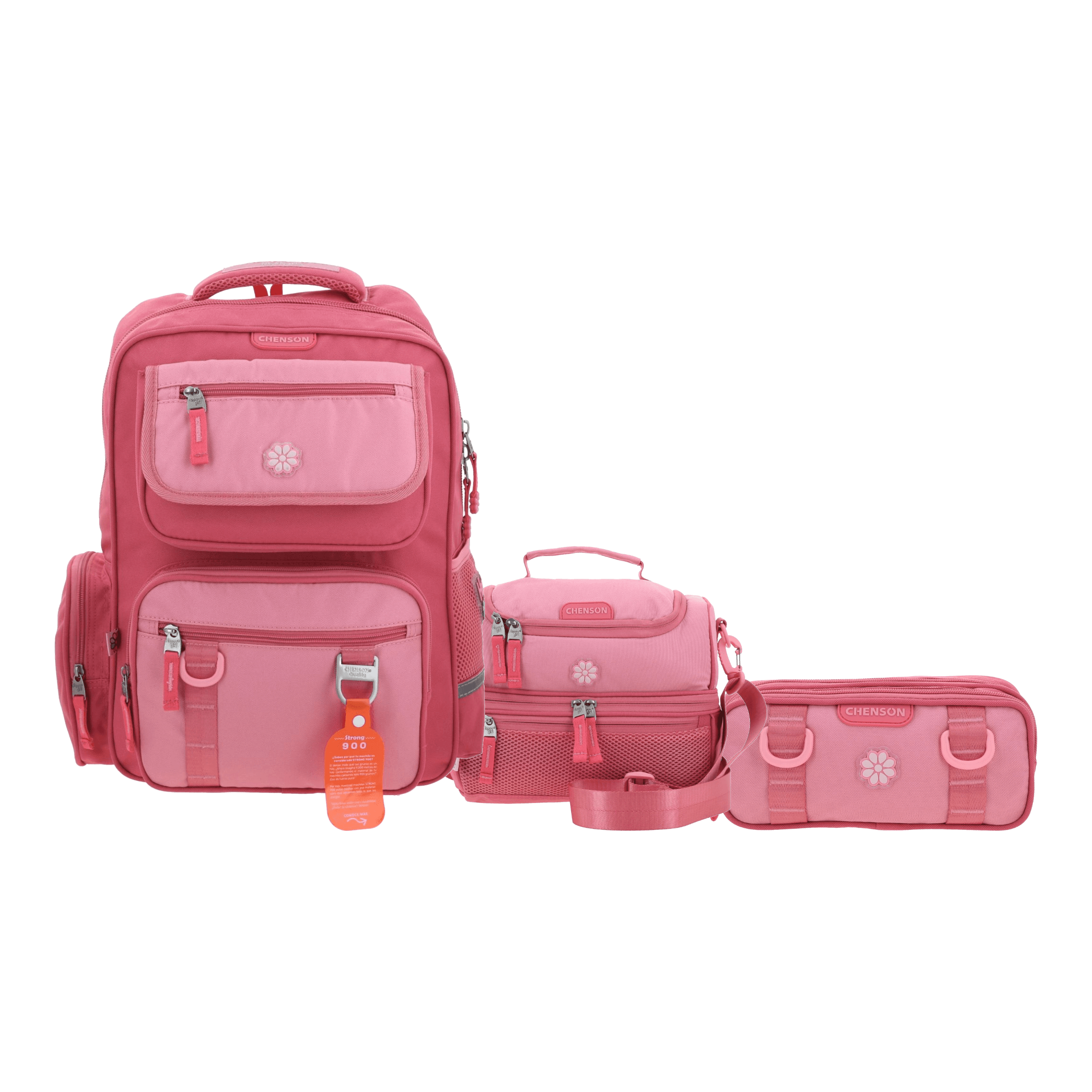 Kit Escolar Happy Girl by Chenson (Mochila + Lonchera + Lapicera) Rosa Infantil - Modelo HG70914, modelo HG70914-P-KC3