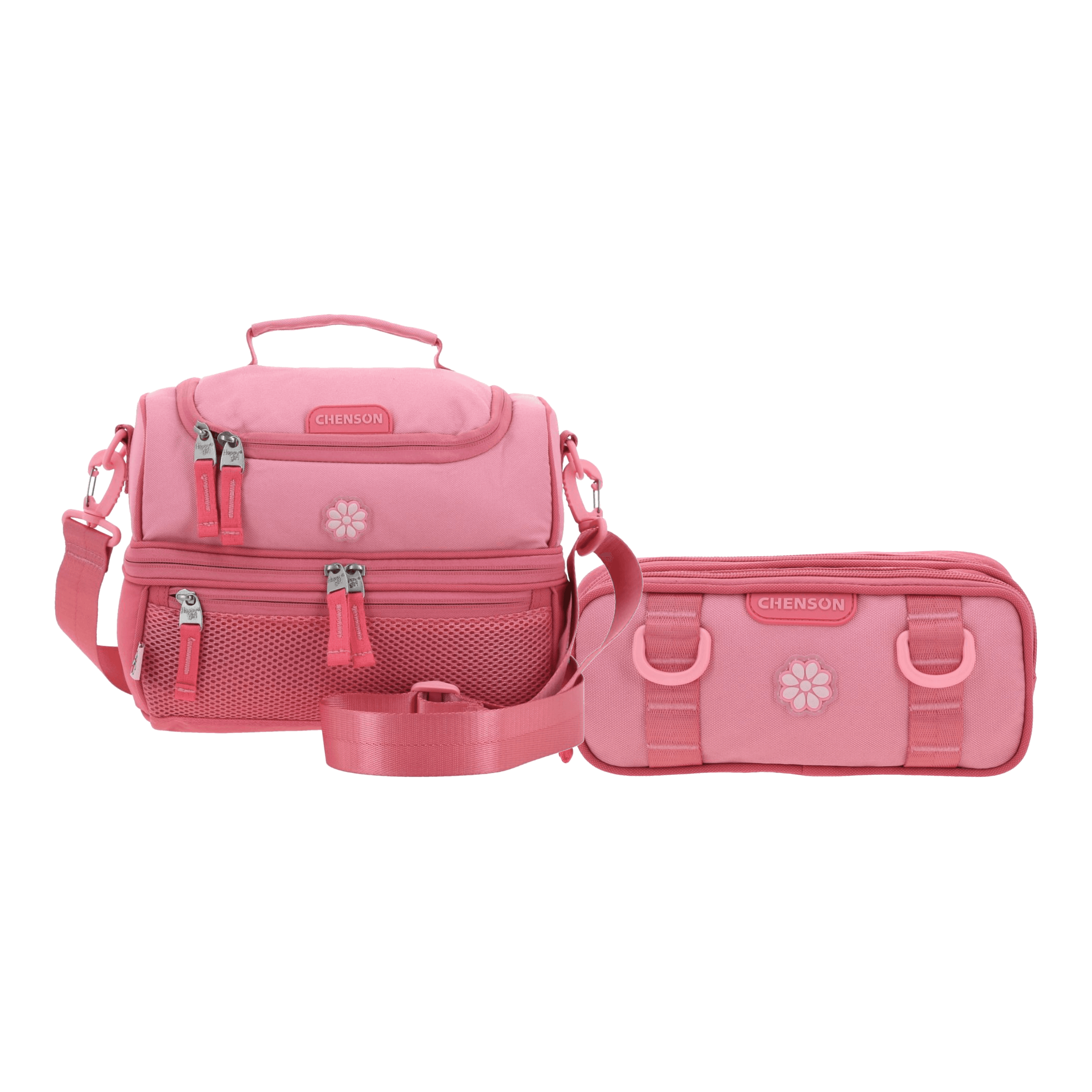 Kit Escolar Happy Girl by Chenson (Lonchera + Lapicera) Rosa Infantil - Modelo HG70915, modelo HG70915-P-K2OA