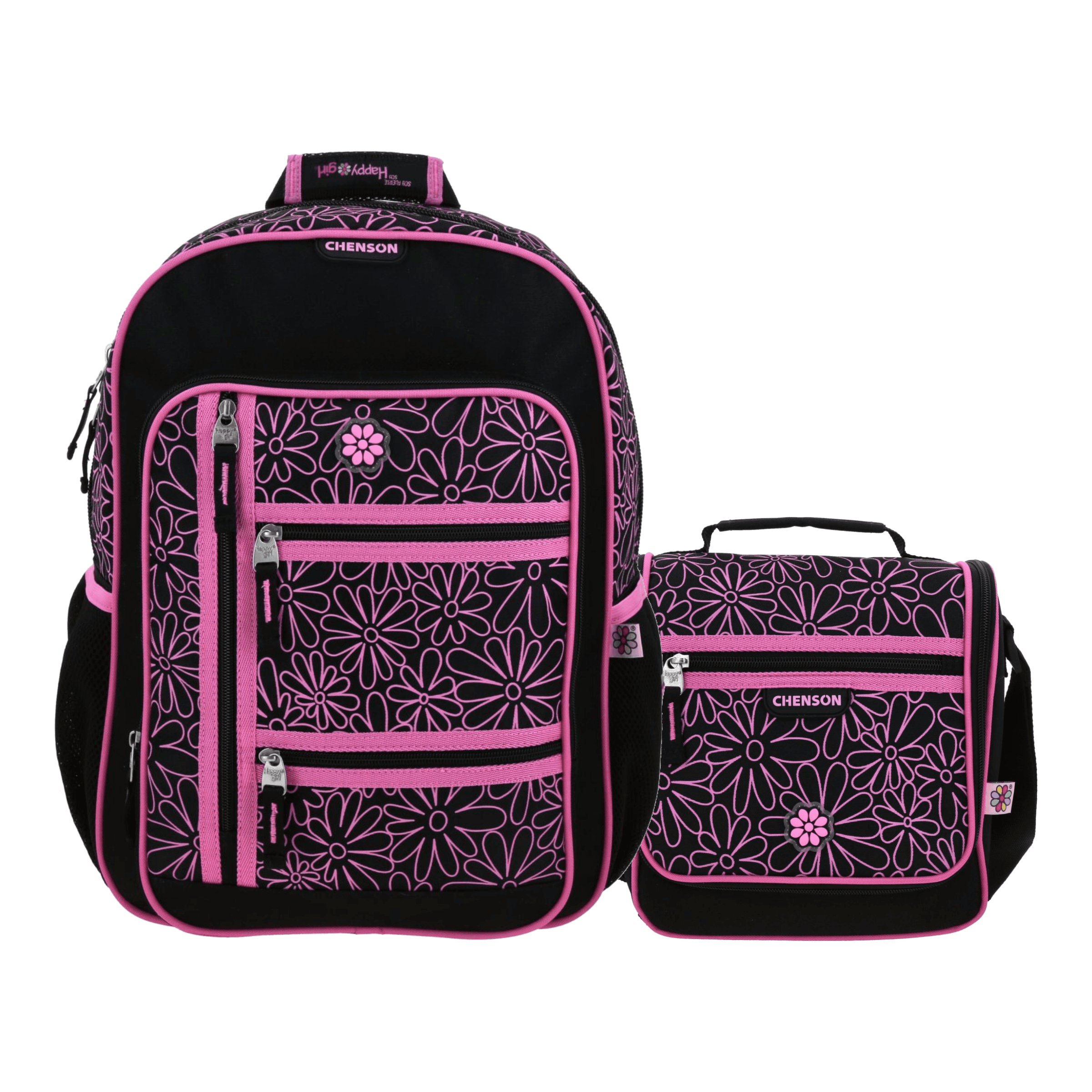 Kit Escolar Happy Girl by Chenson (Mochila + Lonchera) Negro Infantil - Modelo HG70939, modelo HG70939-3-KC2O