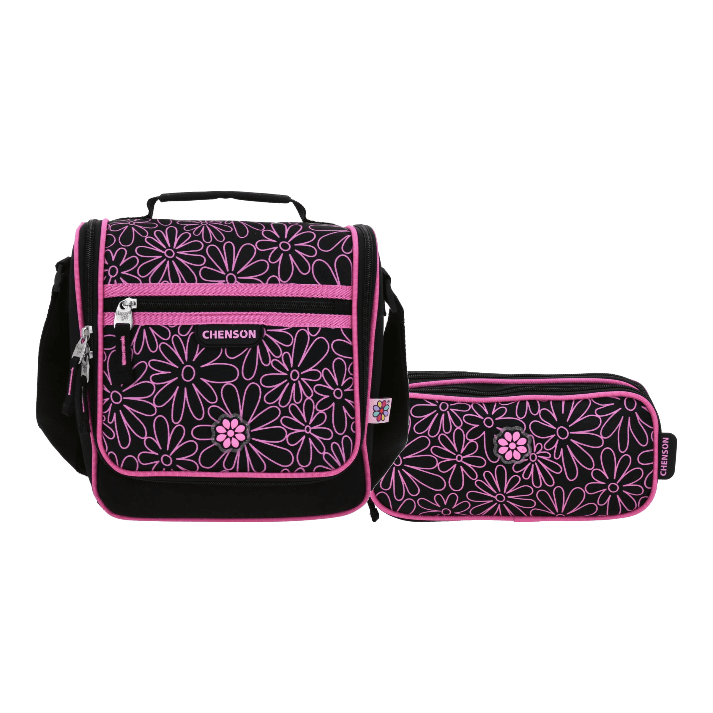 Kit Escolar Happy Girl by Chenson (Lonchera + Lapicera) Negro Infantil - Modelo HG70940, modelo HG70940-3-K2OA