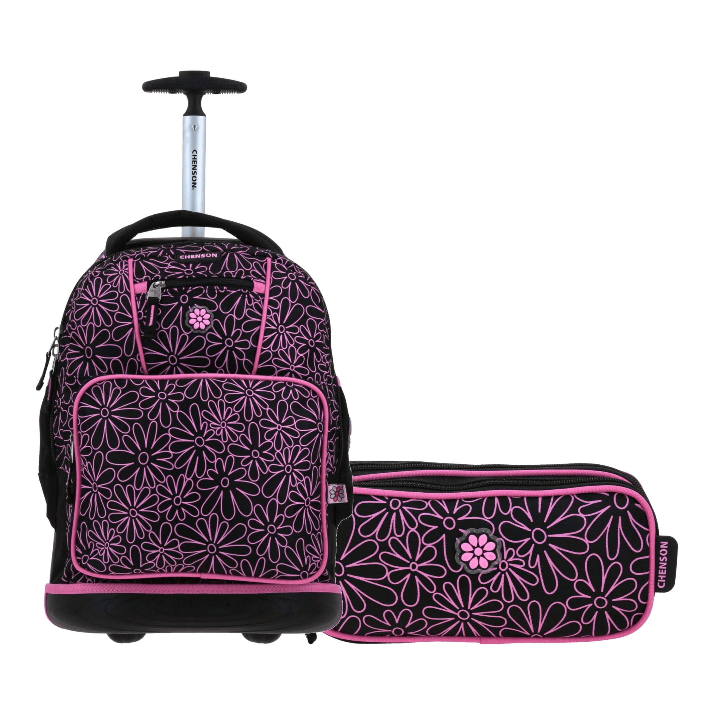 Kit Escolar Happy Girl by Chenson (Mochila con Ruedas + Lapicera) Negro Infantil - Modelo HG70942, modelo HG70942-3-KB2A