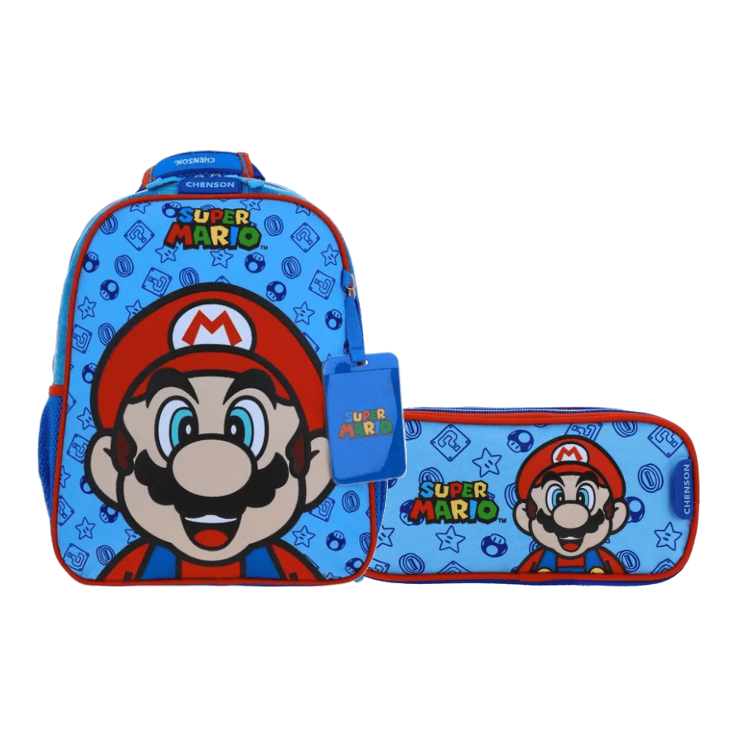 Kit Escolar Mario Bros by Chenson (Mochila + Lapicera) Azul Infantil - Modelo MB66130, modelo MB66130-9-KC2A