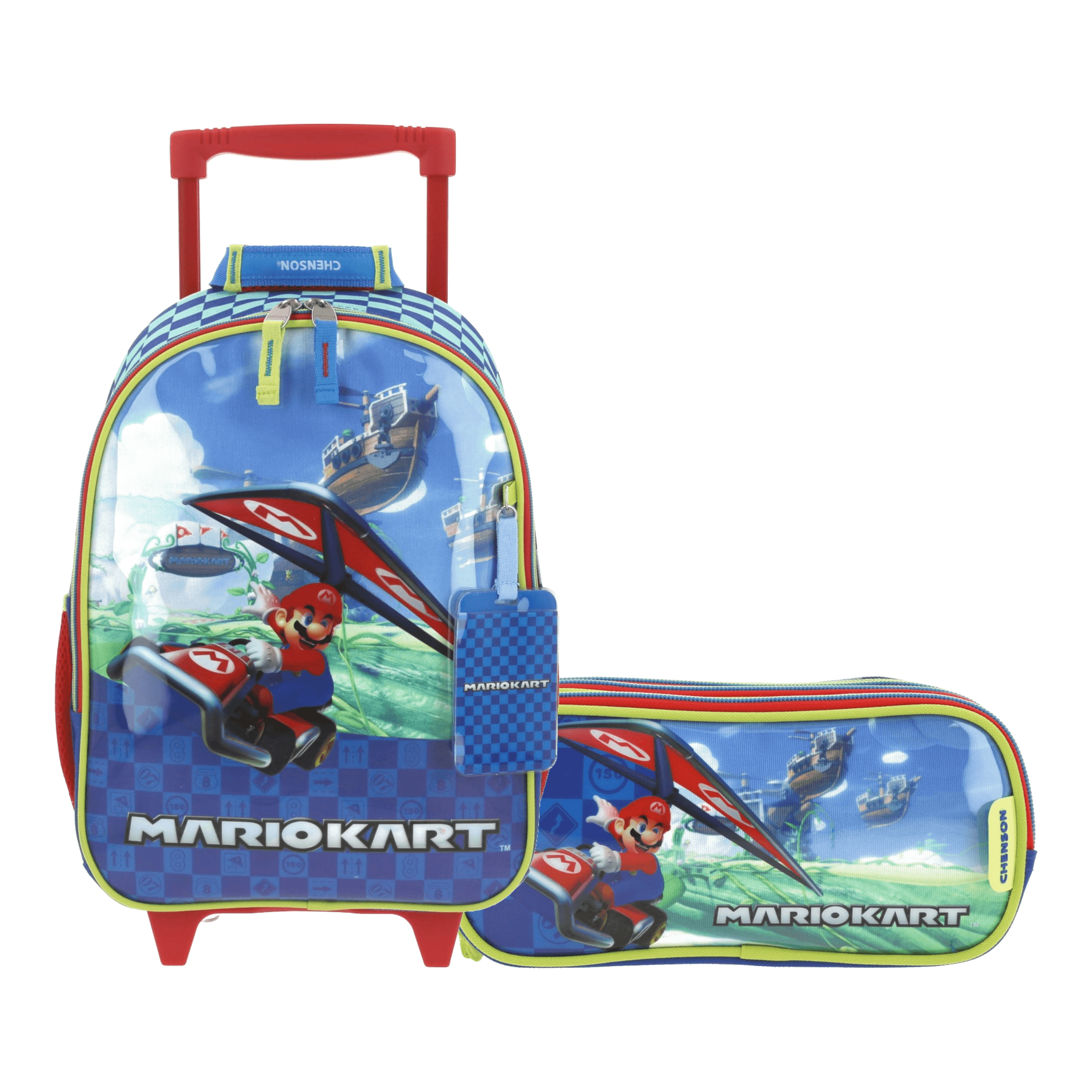 Kit Escolar Mario Bros by Chenson Mochila con Ruedas + Lapicera Azul Infantil - Modelo MB66138, modelo MB66138-9-KC2A