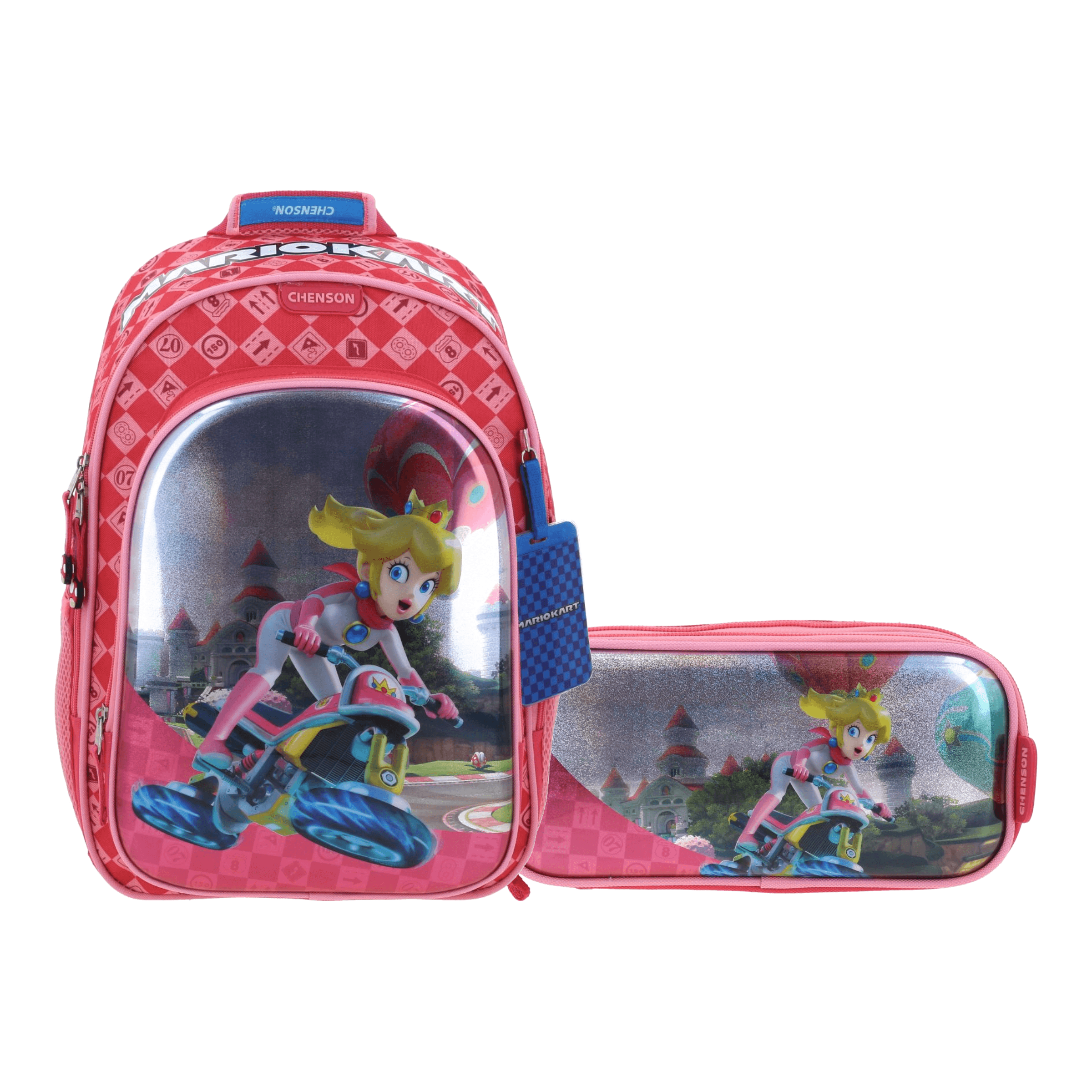 Kit Escolar Mario Bros by Chenson (Mochila + Lapicera) Rosa Infantil - Modelo MB66275, modelo MB66275-P-KC2A