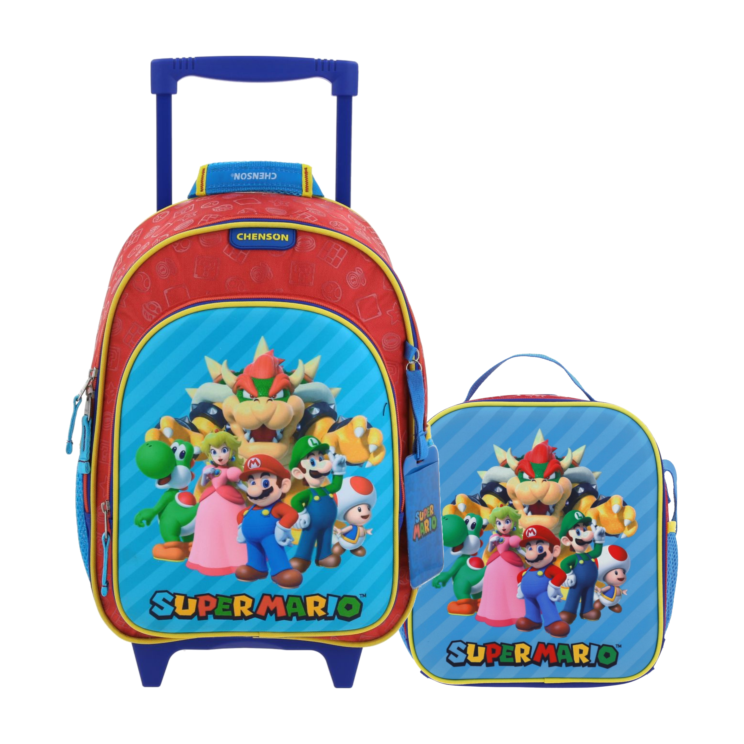 Kit Escolar Mario Bros by Chenson (Mochila con Ruedas + Lonchera) Rojo Infantil - Modelo MB66371, modelo MB66371-R-KC2O