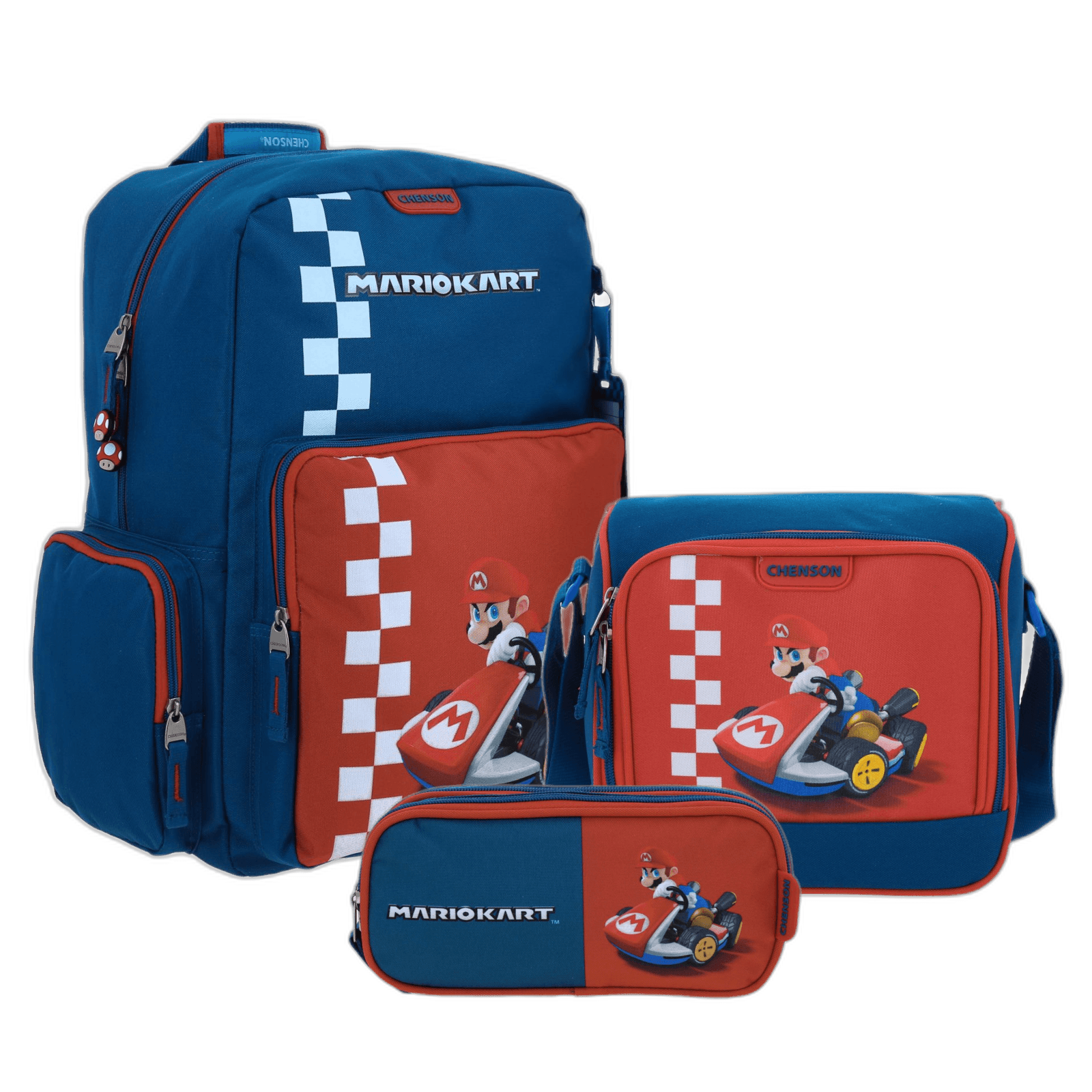 Kit Escolar Mario Bros by Chenson (Mochila + Lonchera + Lapicera) infantil, modelo MB70210-KC3