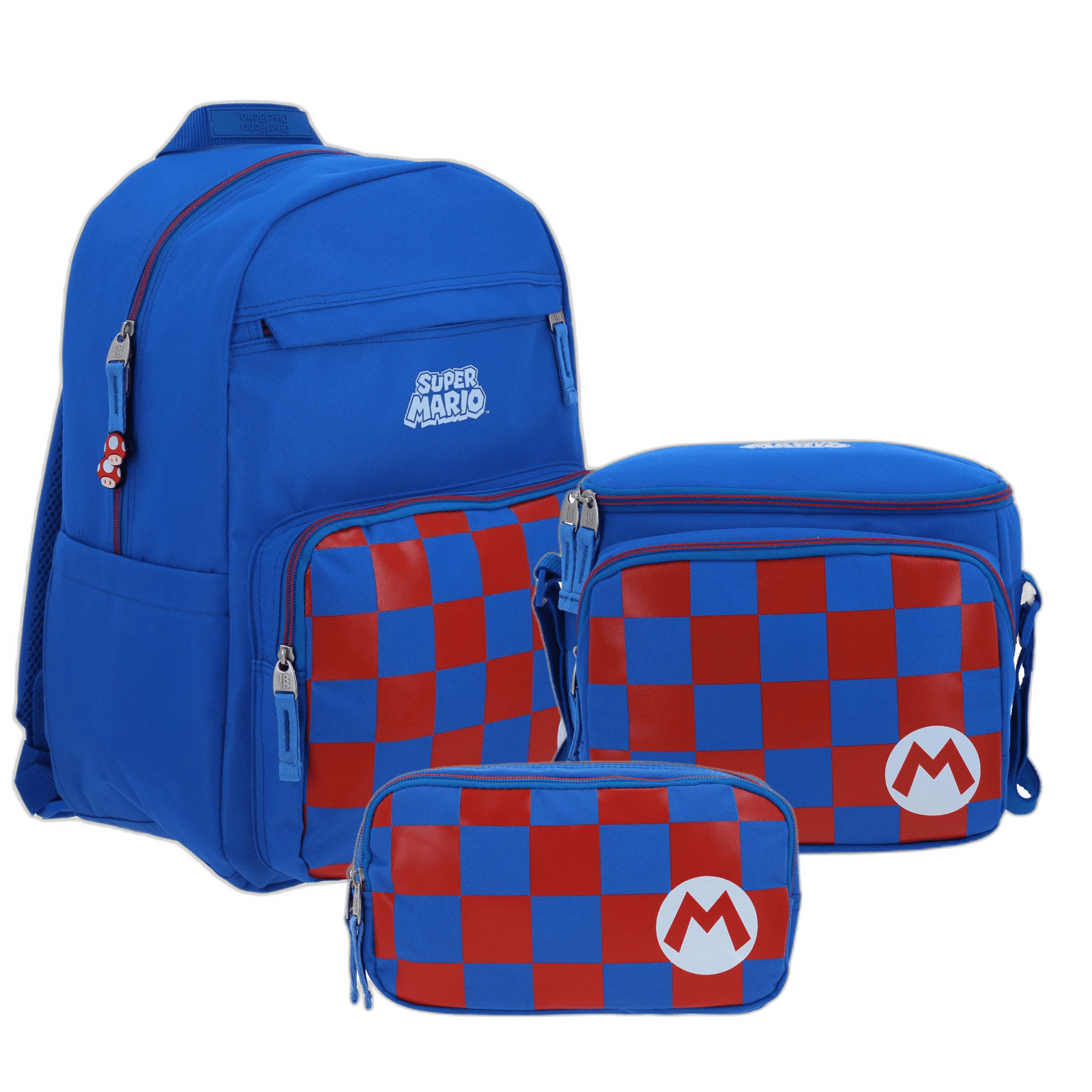 Kit Escolar Mario Bros by Chenson (Mochila + Lonchera + Lapicera) infantil, modelo MB70325-KC3