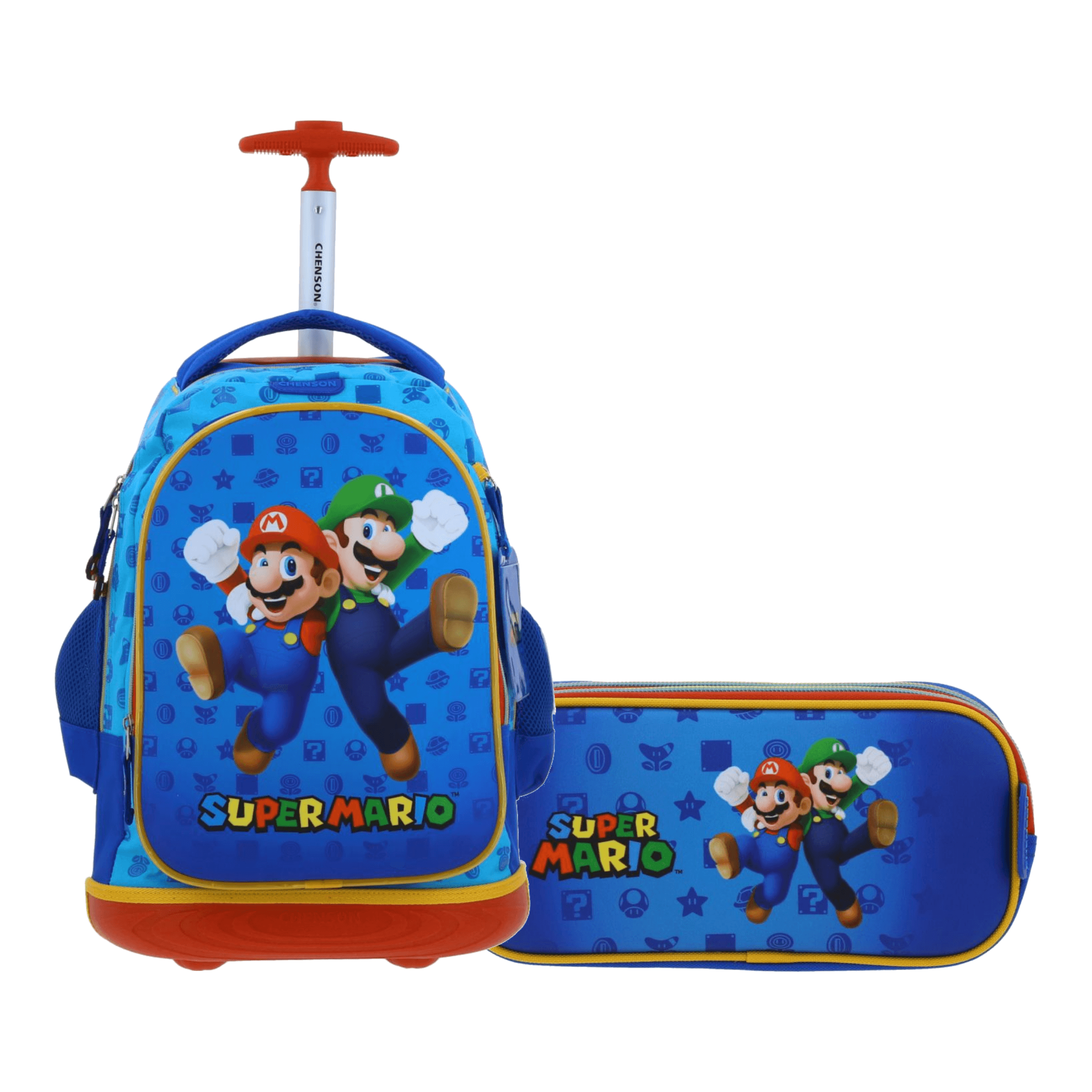 Kit Escolar Mario Bros by Chenson Mochila con Ruedas + Mochila Azul Infantil - Modelo MB70505-9-KB2A, modelo MB70505-9-KB2A