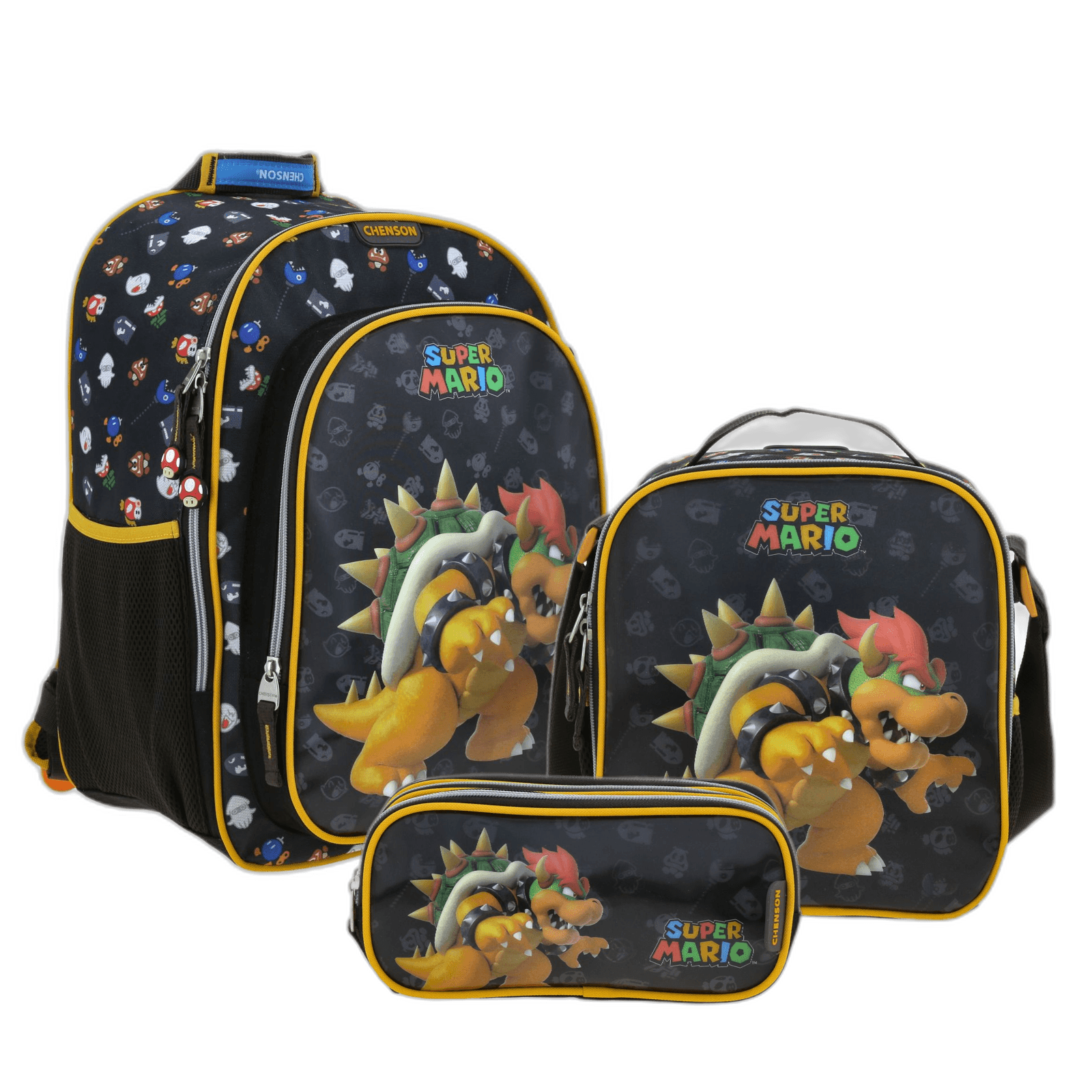 Kit Escolar Mario Bros by Chenson (Mochila + Lonchera + Lapicera) infantil, modelo MB70711-KC3