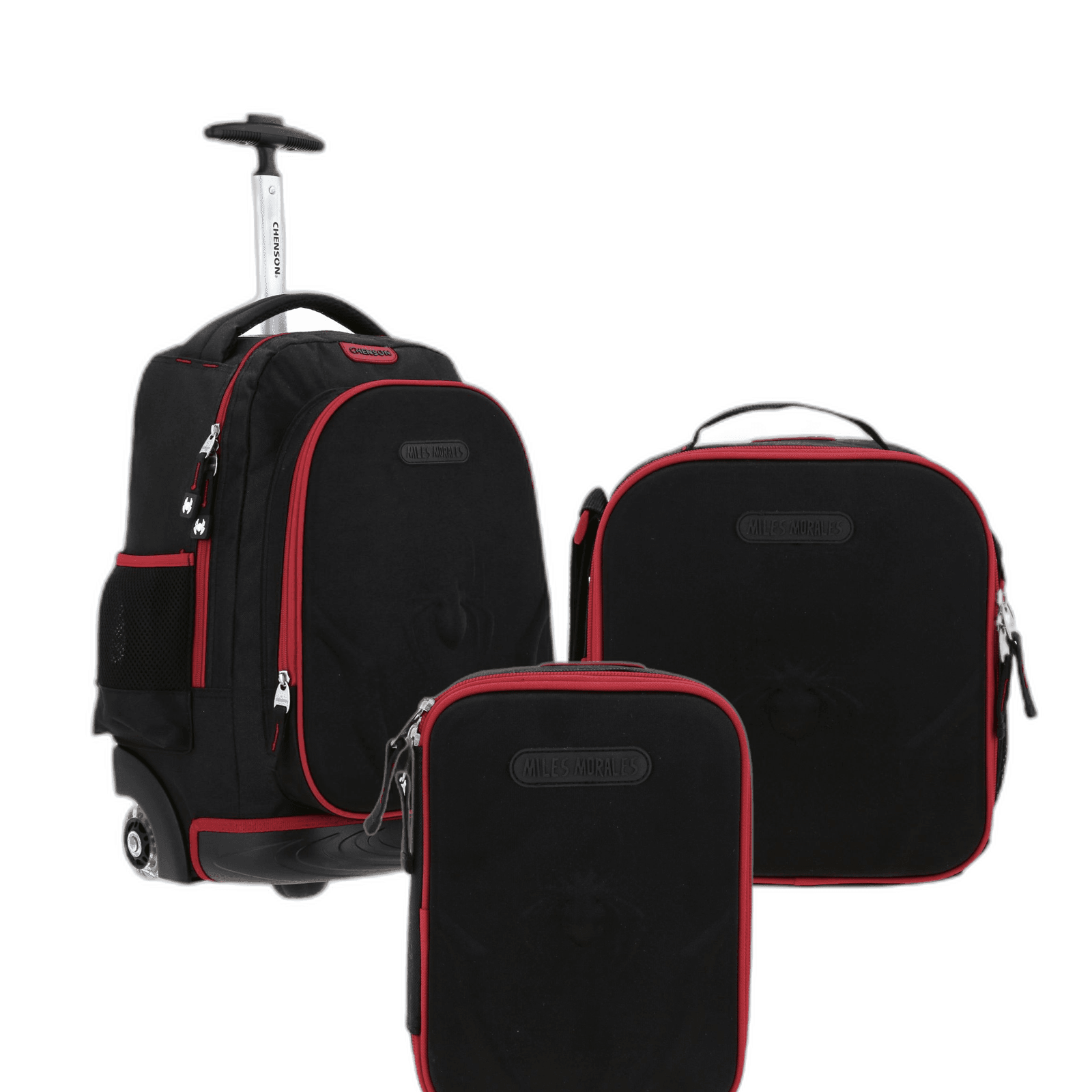 Kit Escolar Miles Morales by Chenson (Mochila + Lonchera + Lapicera) infantil, modelo MM70223-KB3