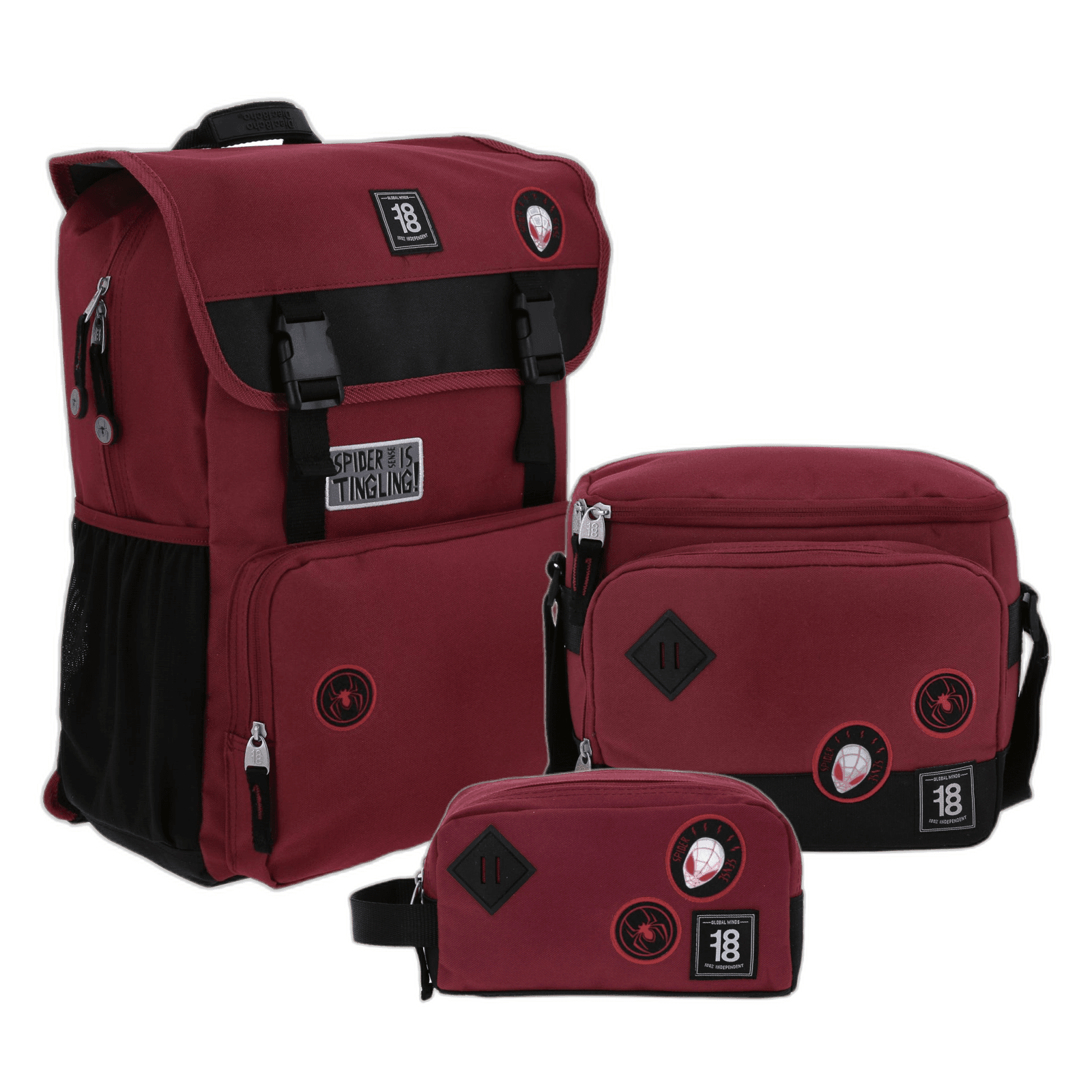 Kit Juvenil Miles Morales by Chenson (Mochila + Lonchera + Lapicera) infantil, modelo MM70517-KC3