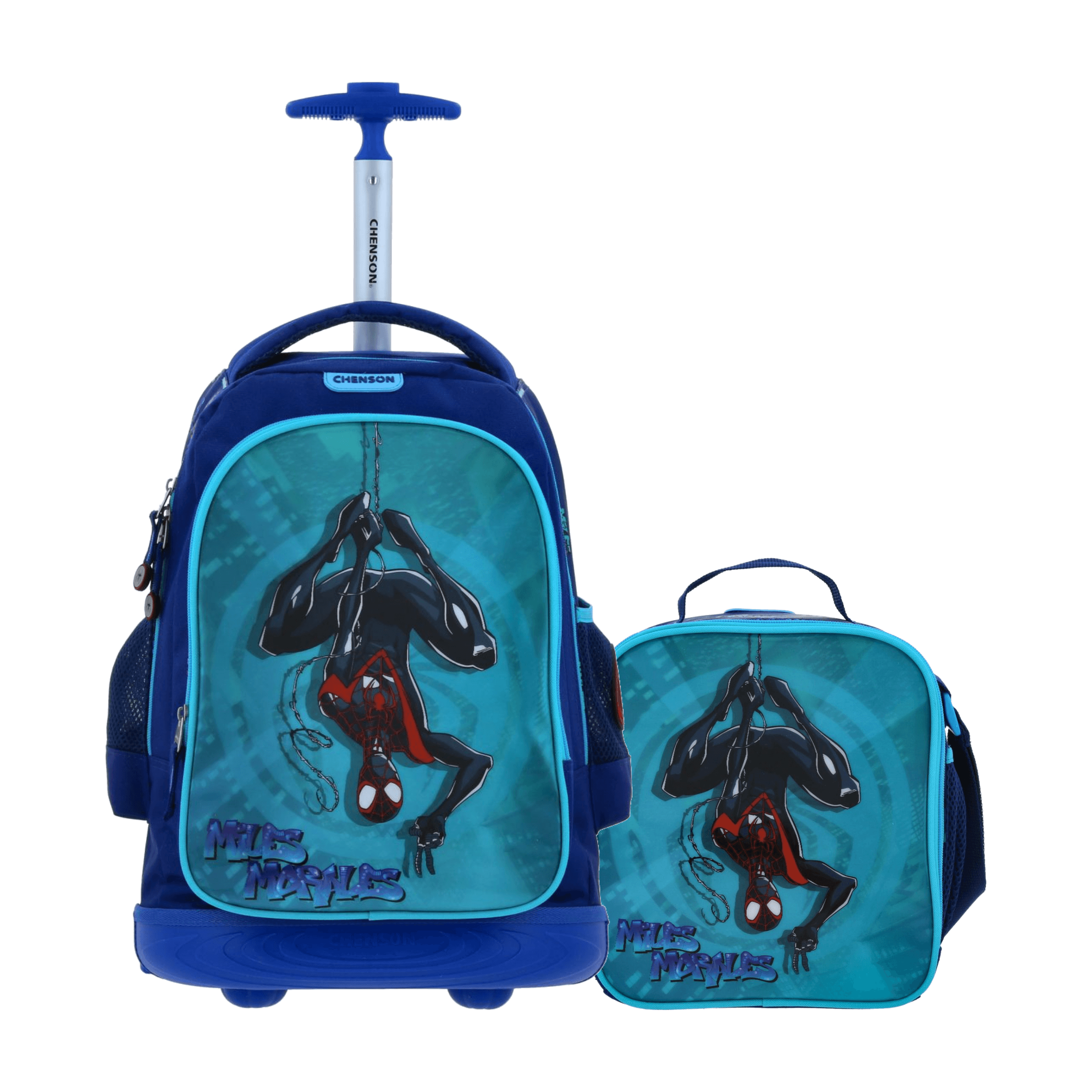 Kit Escolar Spider-Man Miles Morales by Chenson (Mochila + Lonchera) Azul Infantil - Modelo MM70886, modelo MM70886-9-KB2O