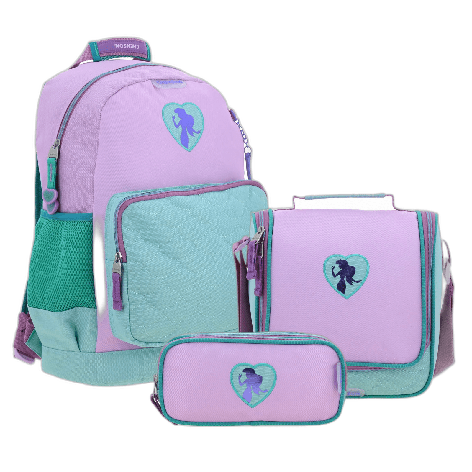 Kit Escolar Princesas by Chenson (Mochila + Lonchera + Lapicera) infantil, modelo PR70463-KC3