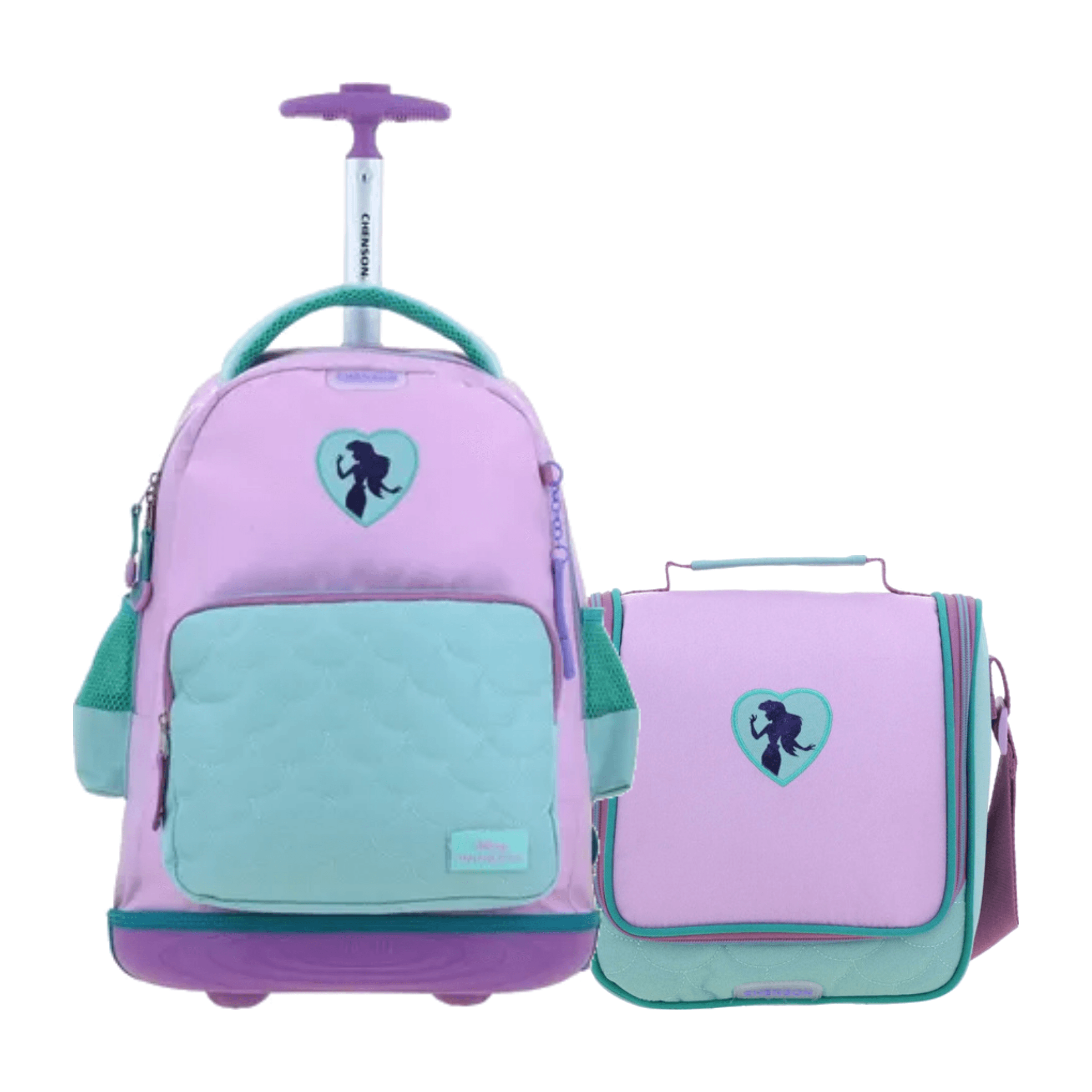 Kit Escolar Ariel La Sirenita by Chenson Mochila + Lonchera Turquesa Infantil, modelo PR70467-T-KB2O