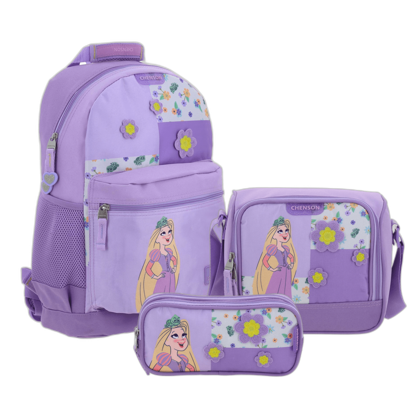 Kit Escolar Princesas by Chenson (Mochila + Lonchera + Lapicera) infantil, modelo PR70527-KC3