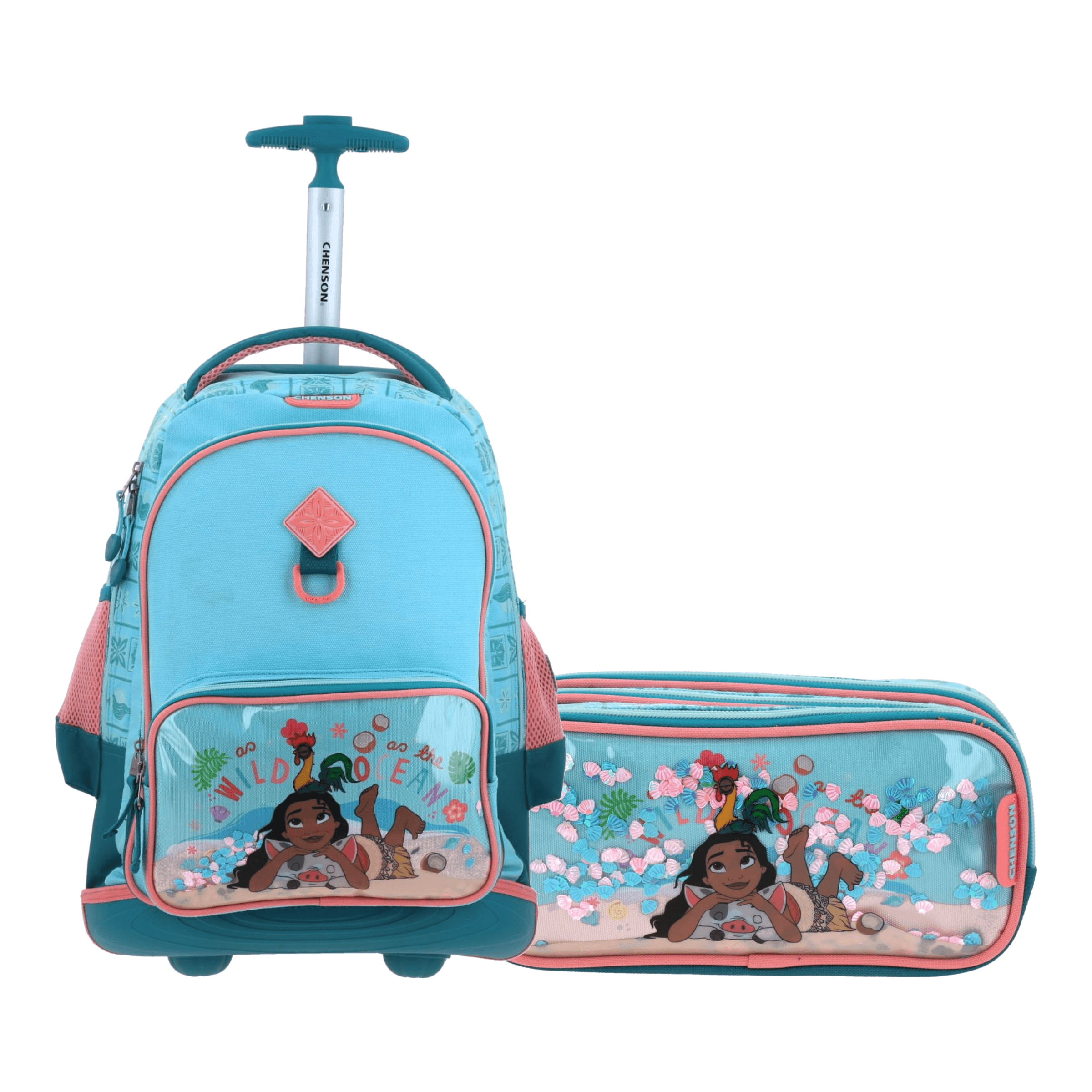 Kit Escolar Princesas by Chenson (Mochila + Lapicera) Turquesa Infantil, modelo PR70836-T-KB2A