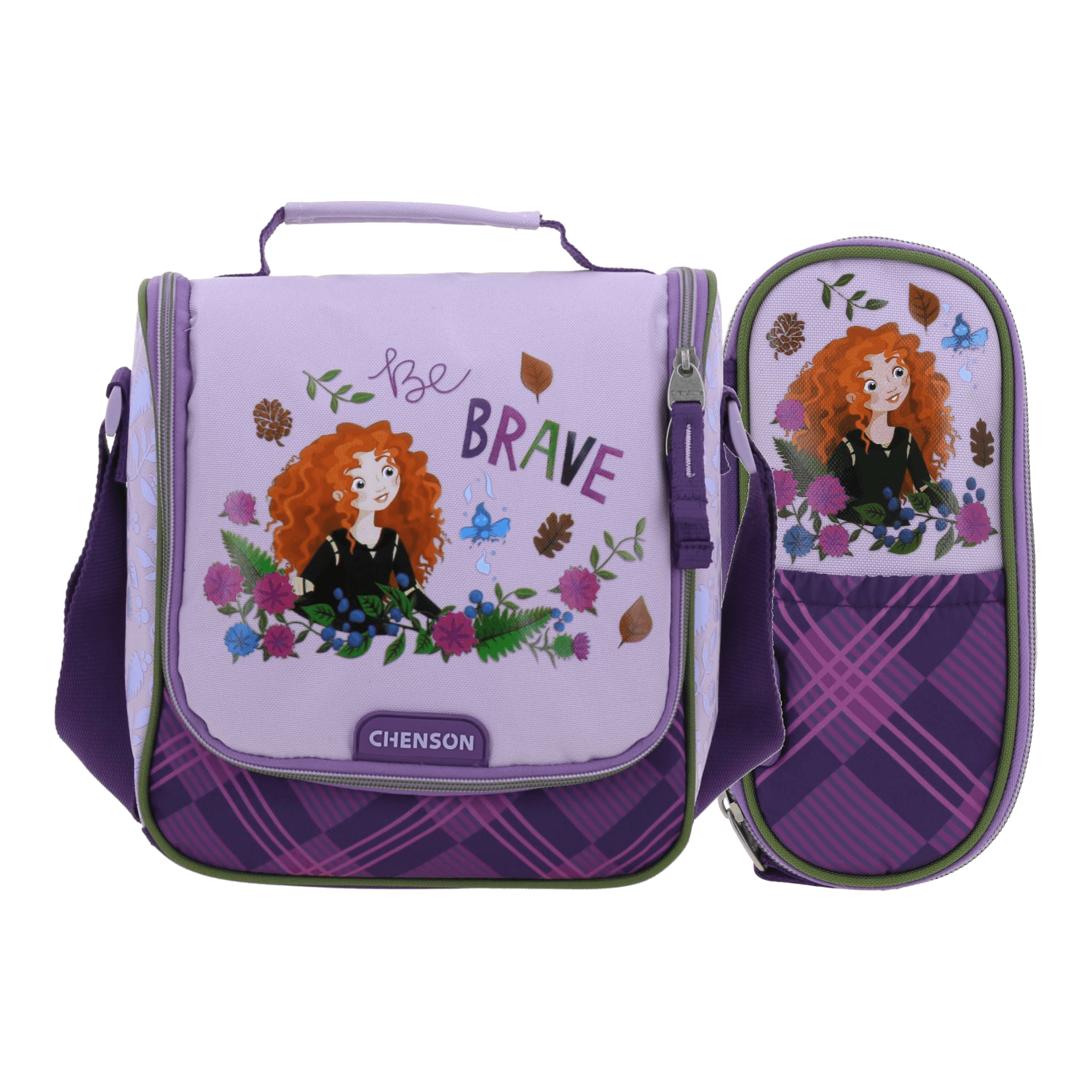 Kit Escolar Princesa Mérida by Chenson (Lonchera + Lapicera) Uva Infantil, modelo PR70904-U-K2OA