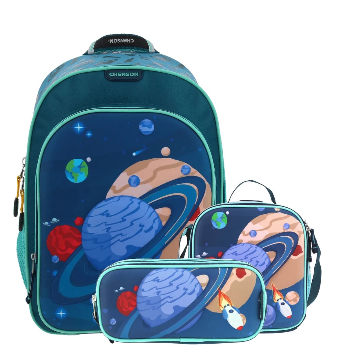 Kit Escolar Chenson Original (Mochila + Lonchera + Lapicera) Negro Niños, modelo CO66150-KC3