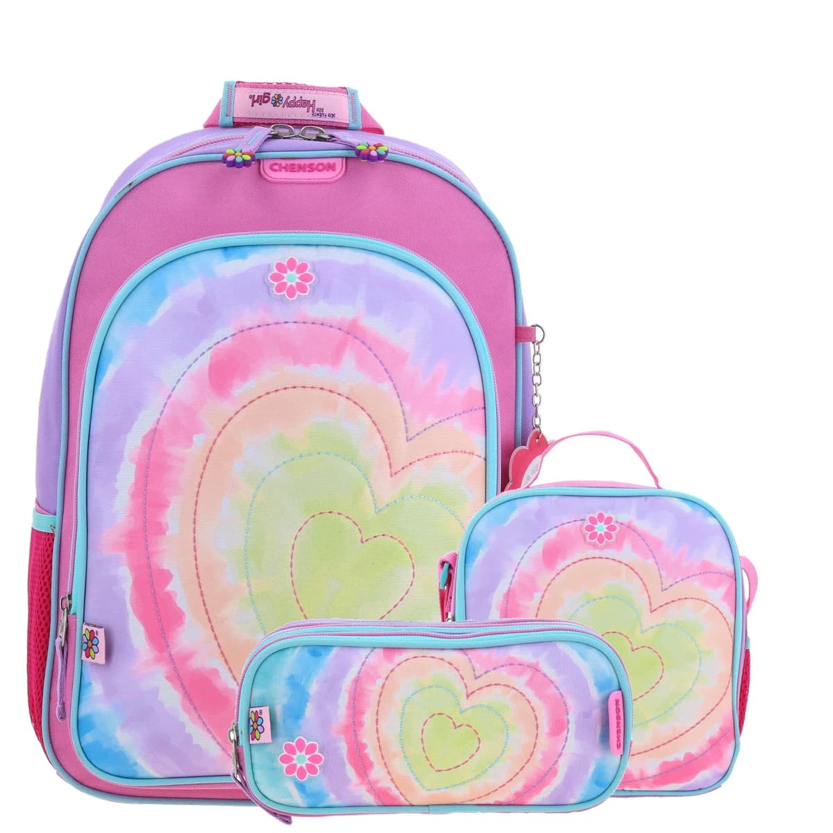 Kit Escolar Happy Girl by Chenson (Mochila + Lonchera + Lapicera) infantil, modelo HG66213-KC3