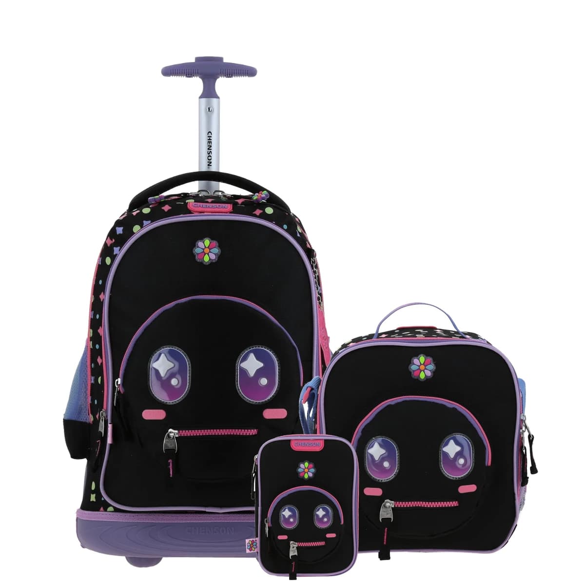 Kit Escolar Happy Girl by Chenson (Mochila + Lonchera + Lapicera) infantil, modelo HG66429-KB3