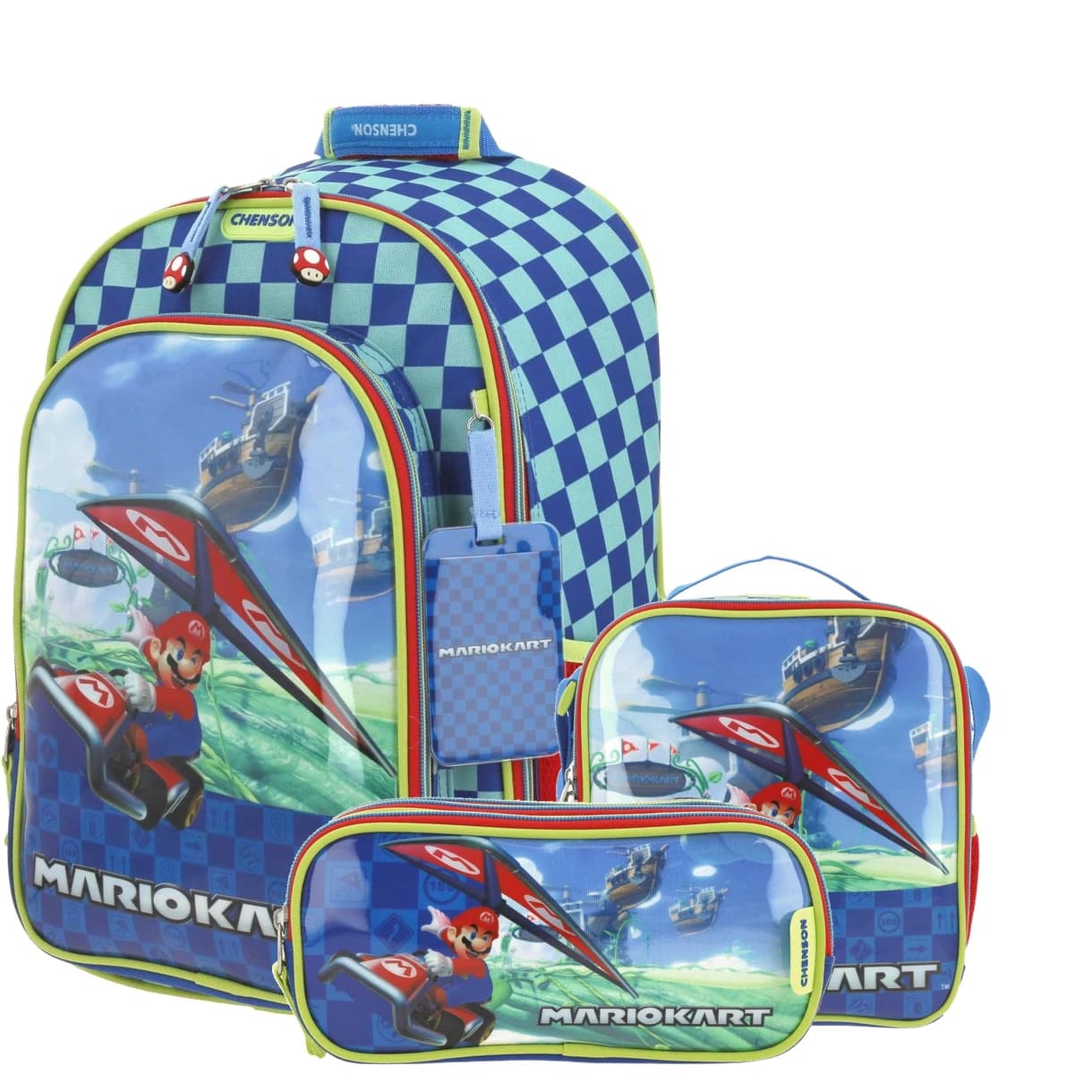 Kit Escolar Mario Bros by Chenson (Mochila + Lonchera + Lapicera) infantil, modelo MB66135-KC3