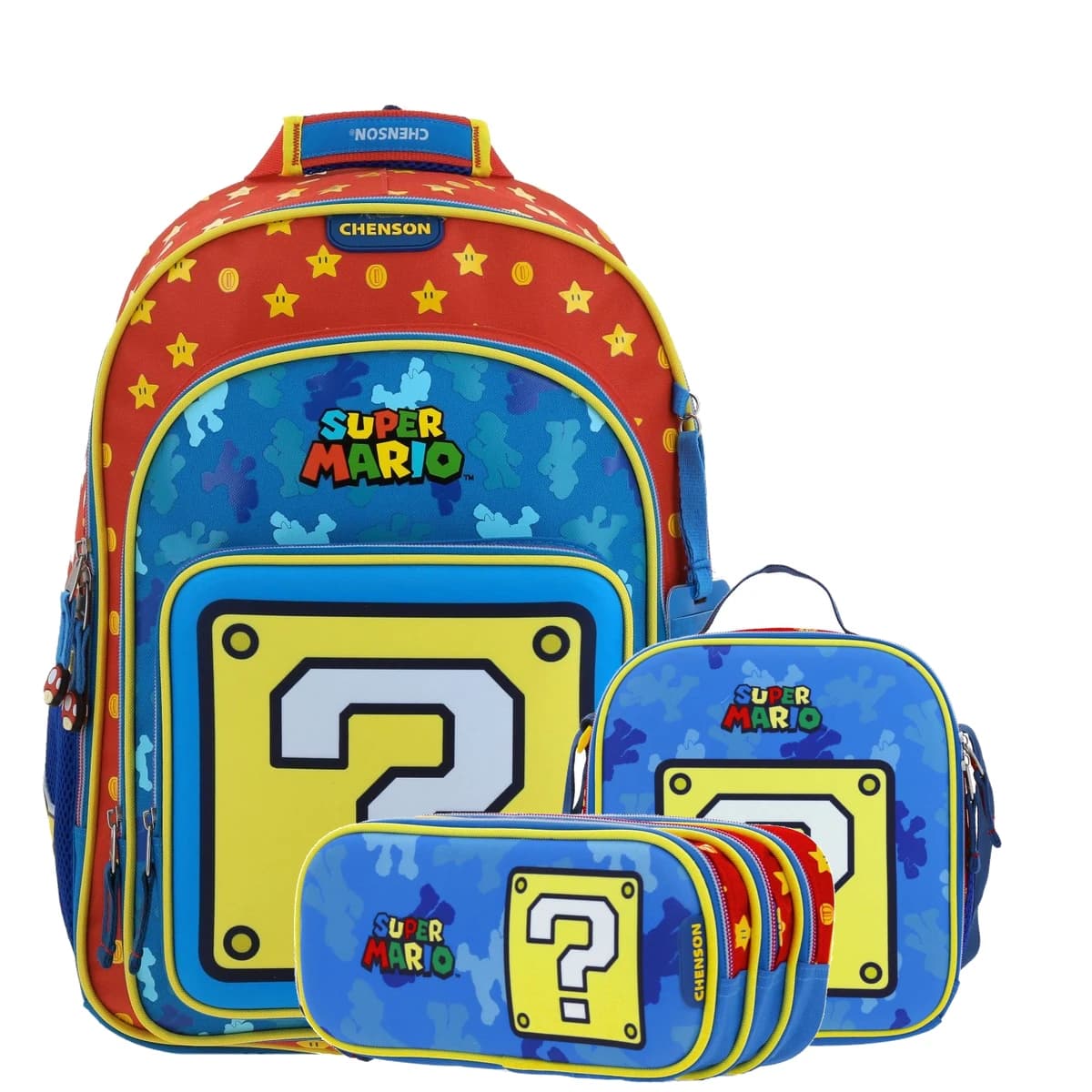 Kit Escolar Mario Bros by Chenson (Mochila + Lonchera + Lapicera) infantil., modelo MB66265-KC3