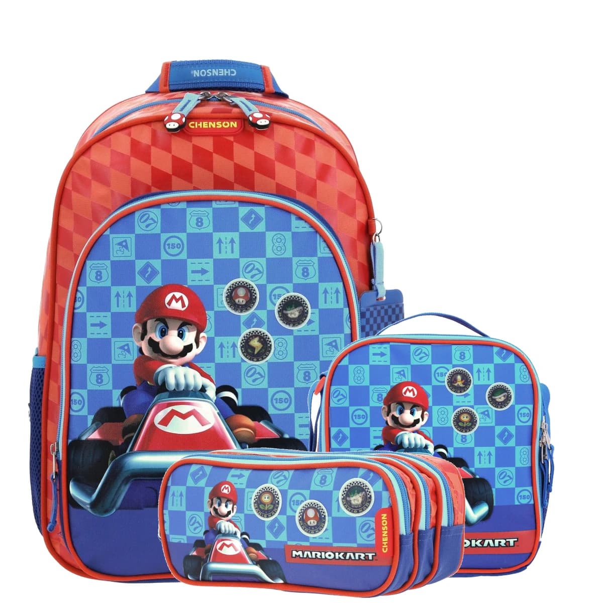 Kit Escolar Mario Bros by Chenson (Mochila + Lonchera + Lapicera) infantil, modelo MB66311-KC3