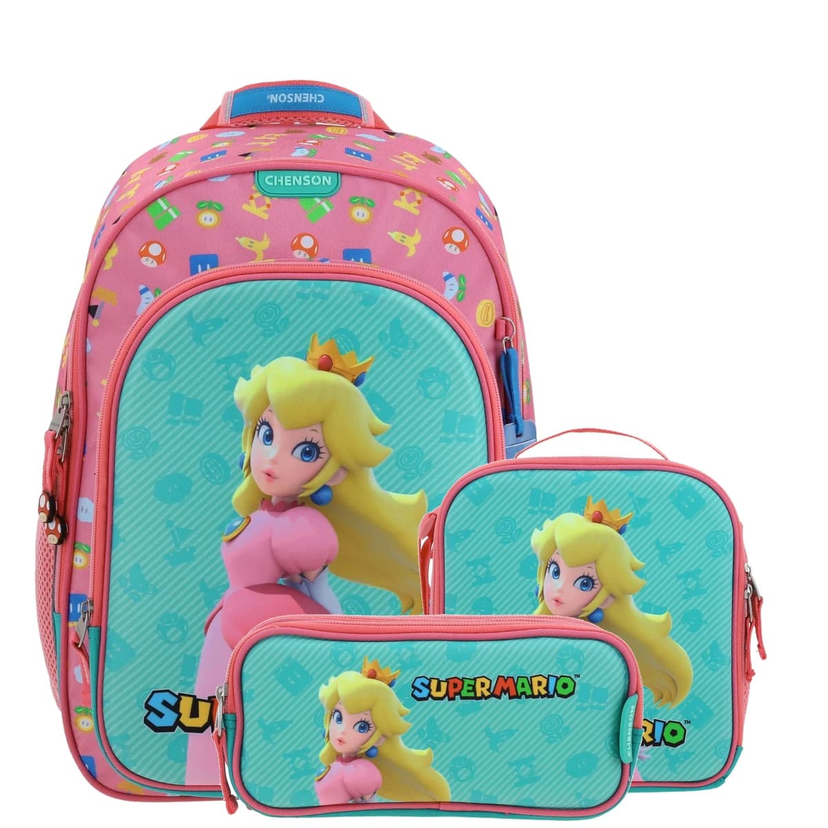 Kit Escolar Mario Bros by Chenson (Mochila + Lonchera + Lapicera) infantil, modelo MB66348-KC3