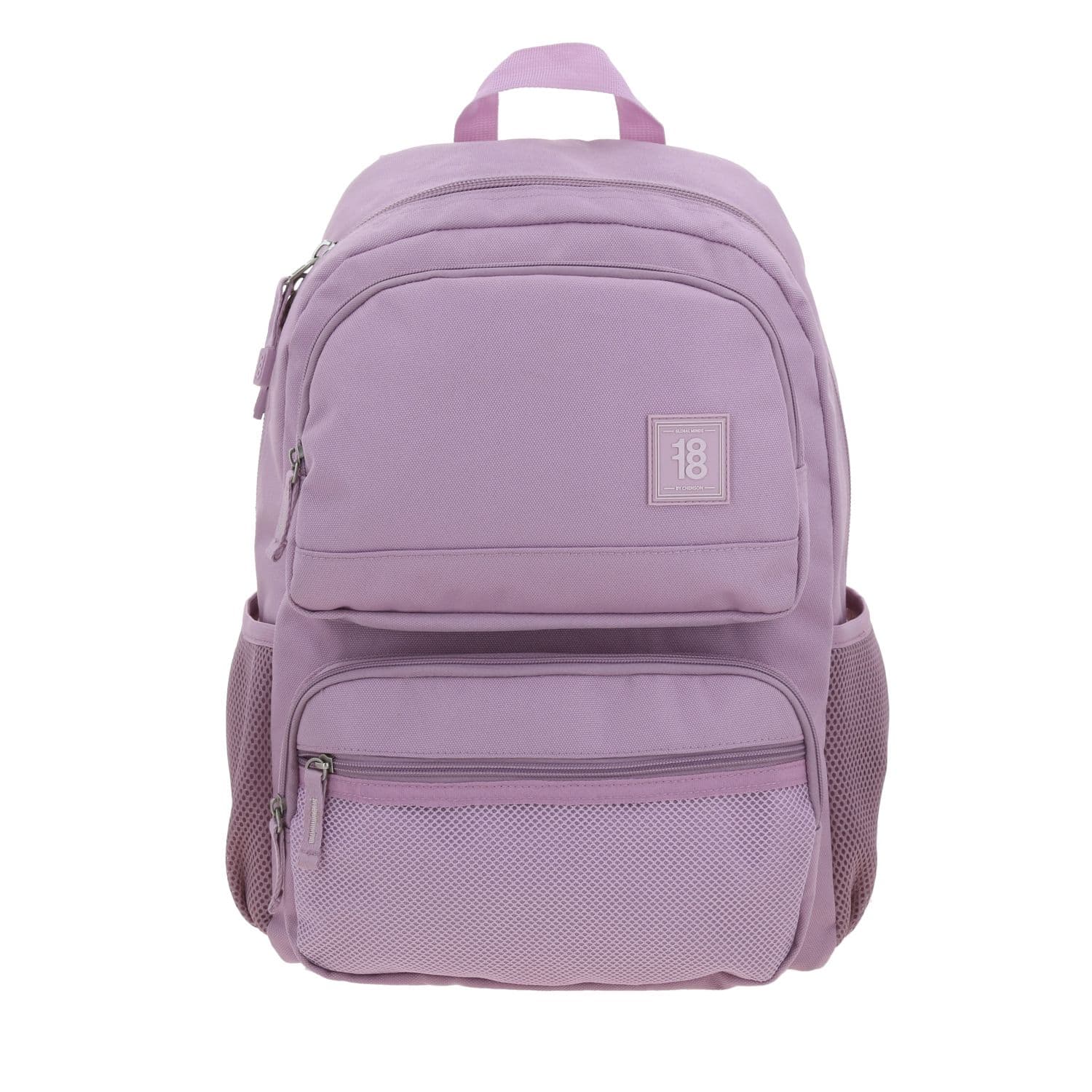 Mochila escolar juvenil 1818 by Chenson rosa con amplio espacio y estilo, modelo 1865951-P