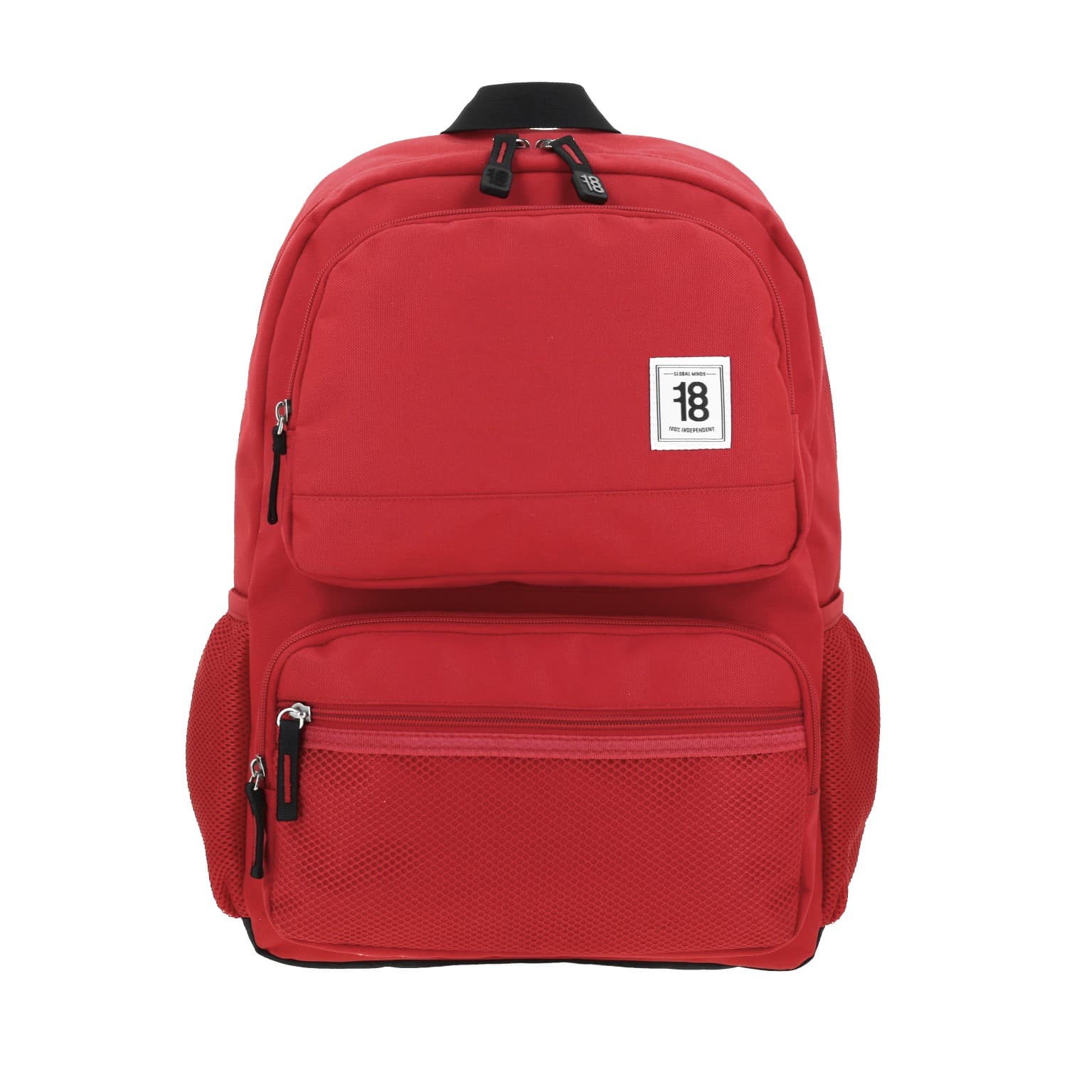 Mochila escolar juvenil 1818 by Chenson color rojo con múltiples bolsillos, modelo 1865951-R
