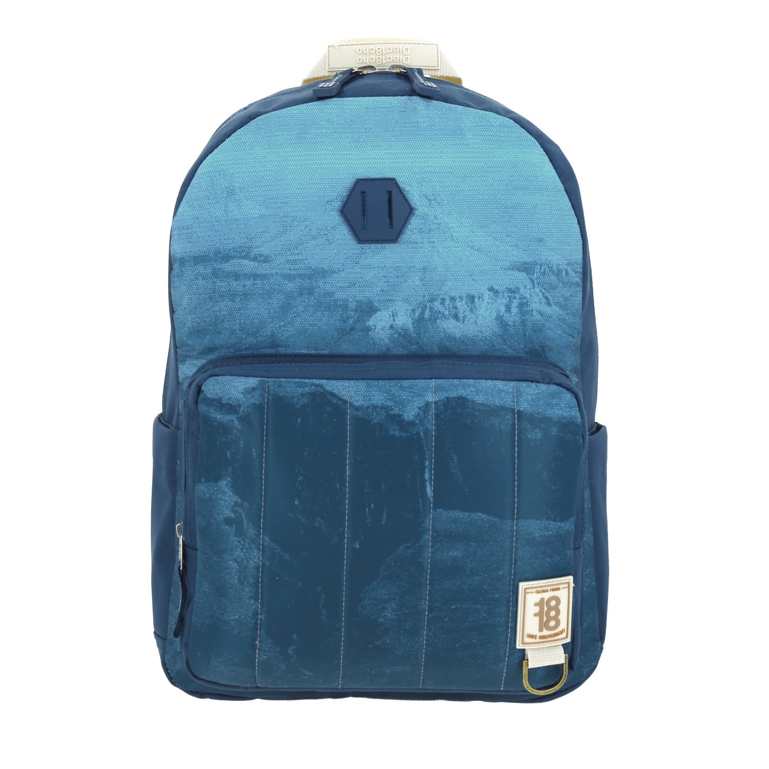 Mochila escolar juvenil 1818 by Chenson color azul con compartimentos amplios, modelo 1866199-9