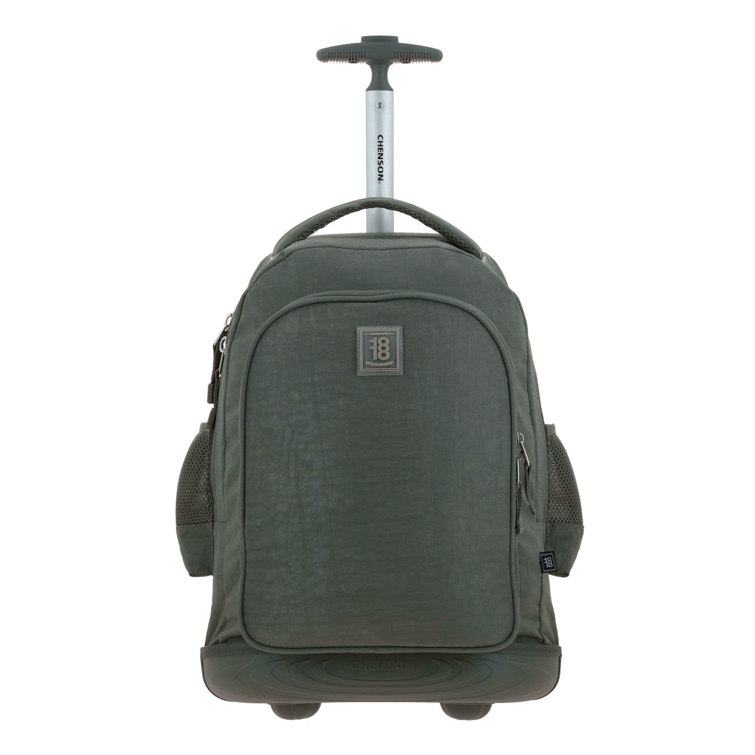 Mochila con Ruedas 1818 by Chenson Verde Seco con Llantes LED, modelo 1870145-A