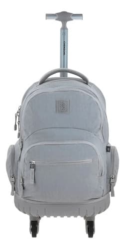 Kit Escolar 1818 by Chenson Gris (Mochila con Ruedas + Lonchera + Lapicera) | Juvenil - Modelo 1870146-137, modelo 1870146-2-KC3-137