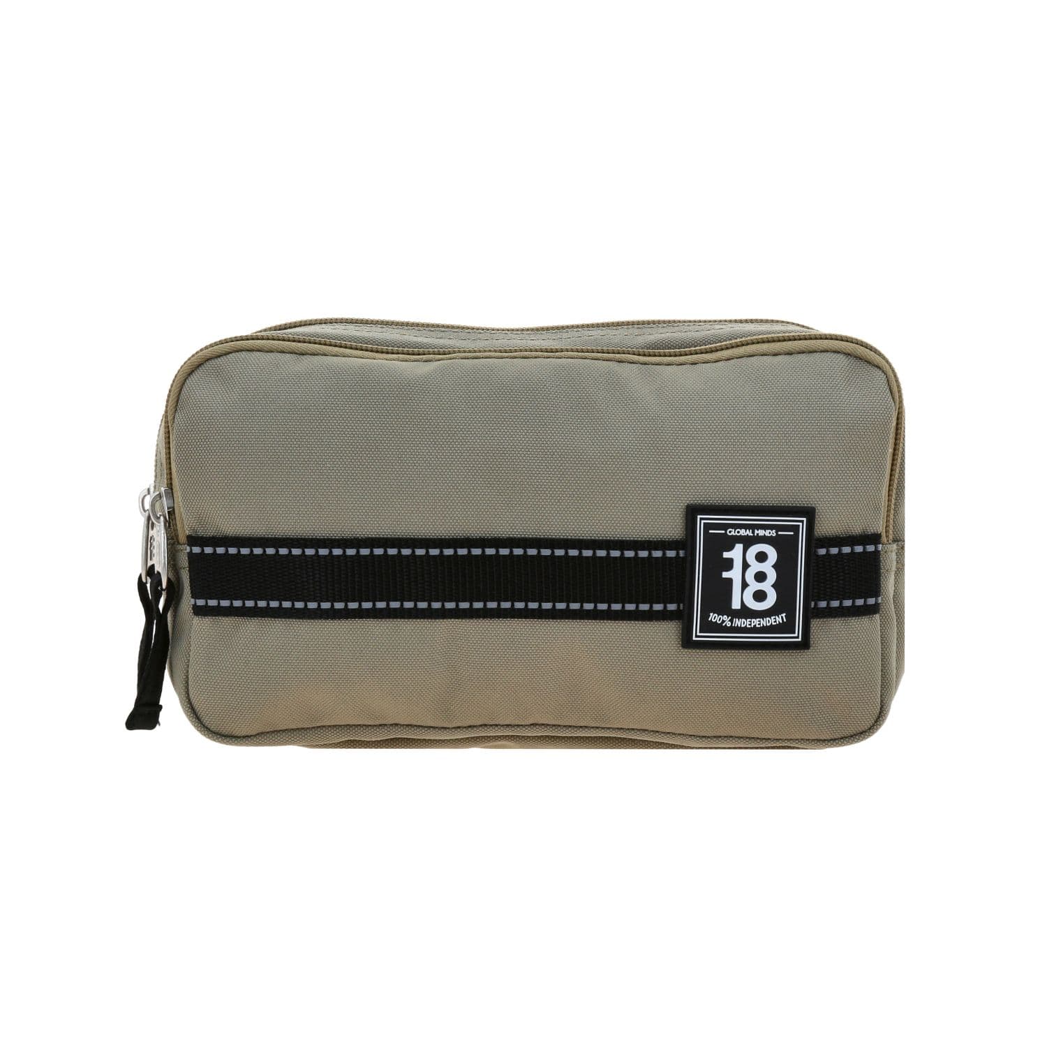 Lapicera escolar 1818 by Chenson gris con doble compartimento, modelo 1870249-2