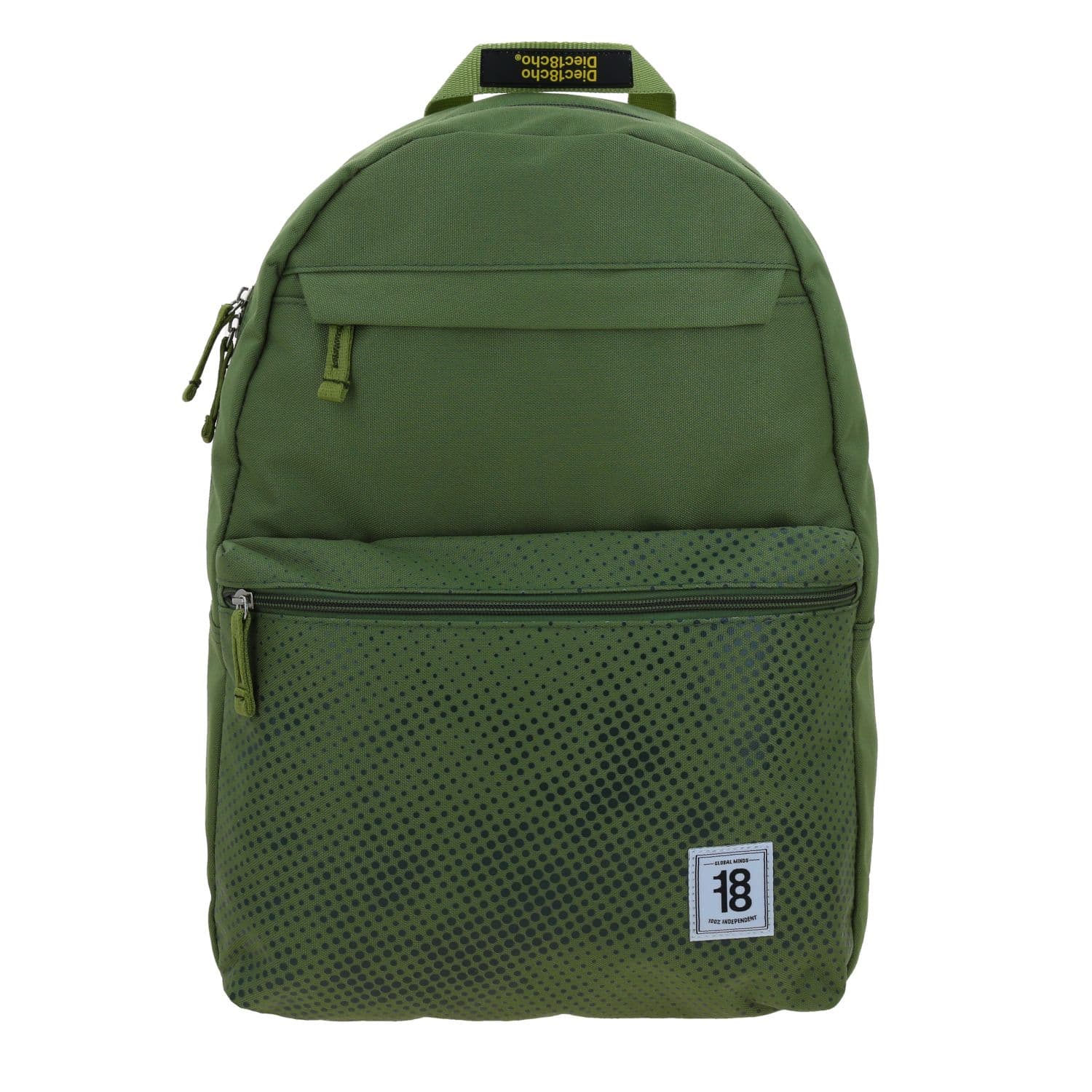 Mochila escolar juvenil 1818 by Chenson verde seco con amplio compartimento, modelo 1870618-A