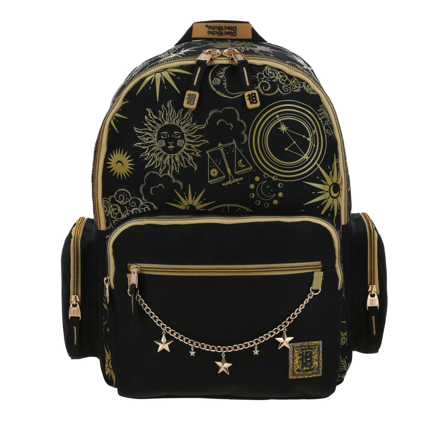 Mochila escolar juvenil 1818 by Chenson negra con amplio compartimento, modelo 1870646-3